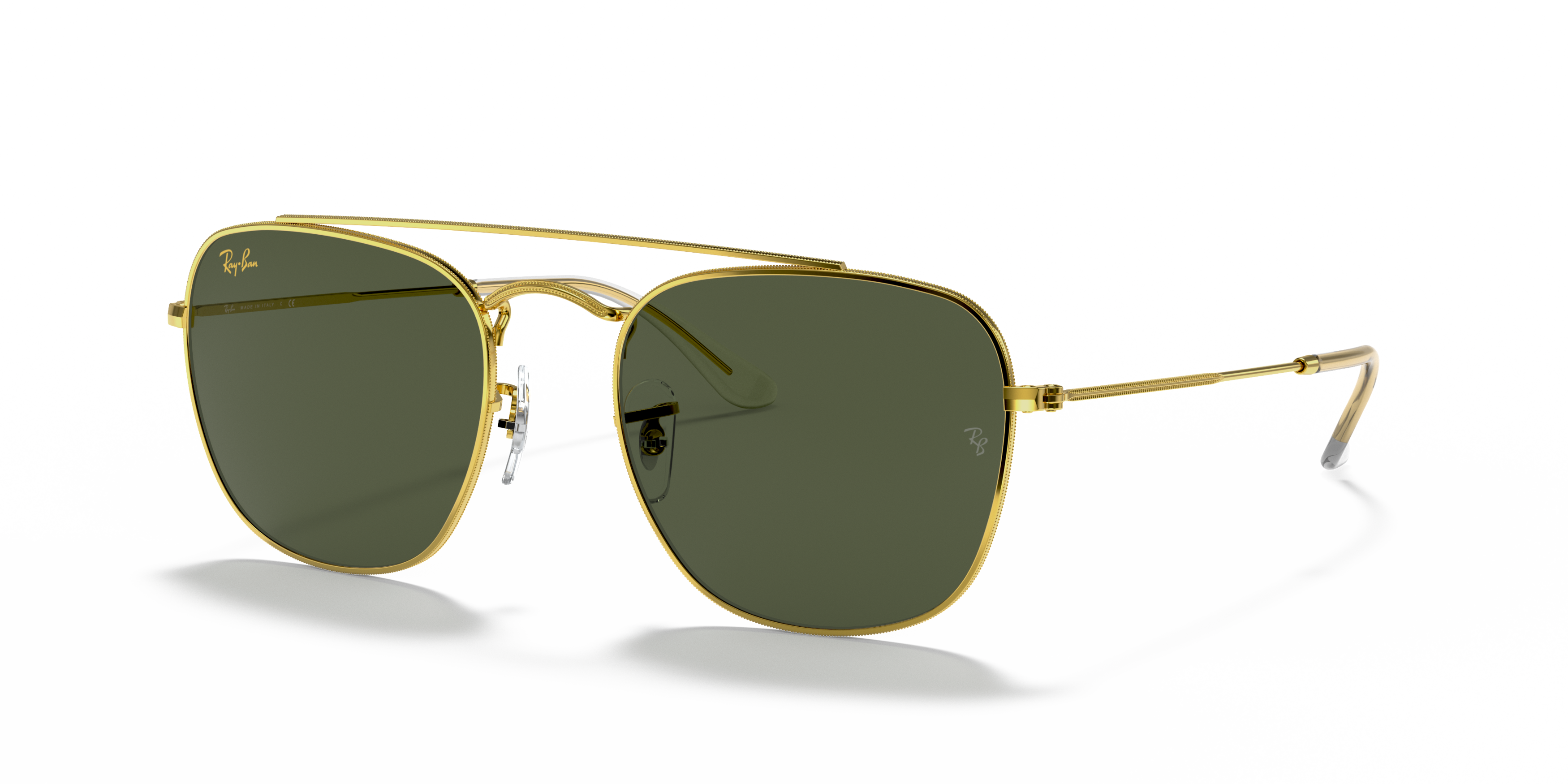 Angle_Left01 Ray-Ban Frank Legend Gold RB3557 919631 Groen / Goud
