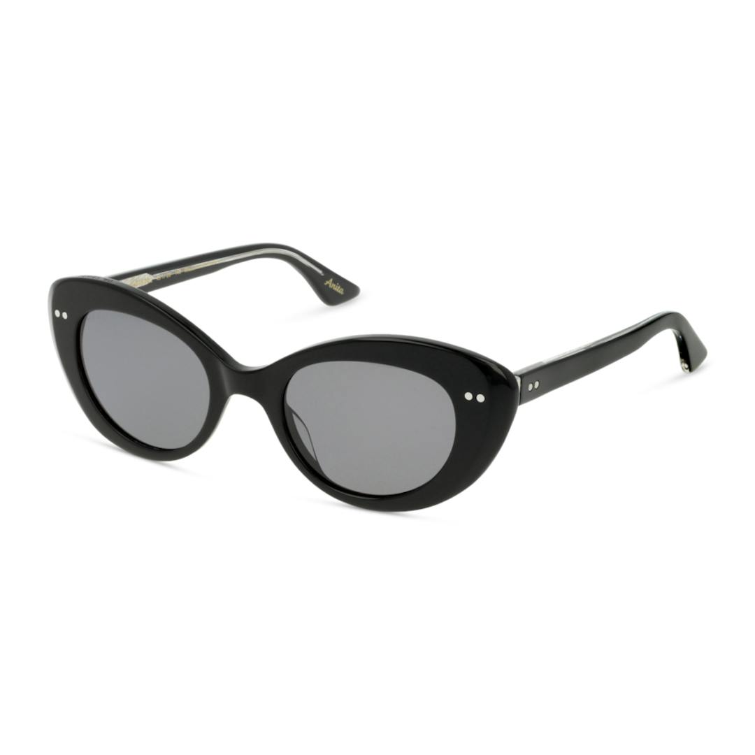 Heritage HSKF04 Lunettes de Soleil Femme - Cateye Noir Gris - Verres Polarisés - Possibilité de verr