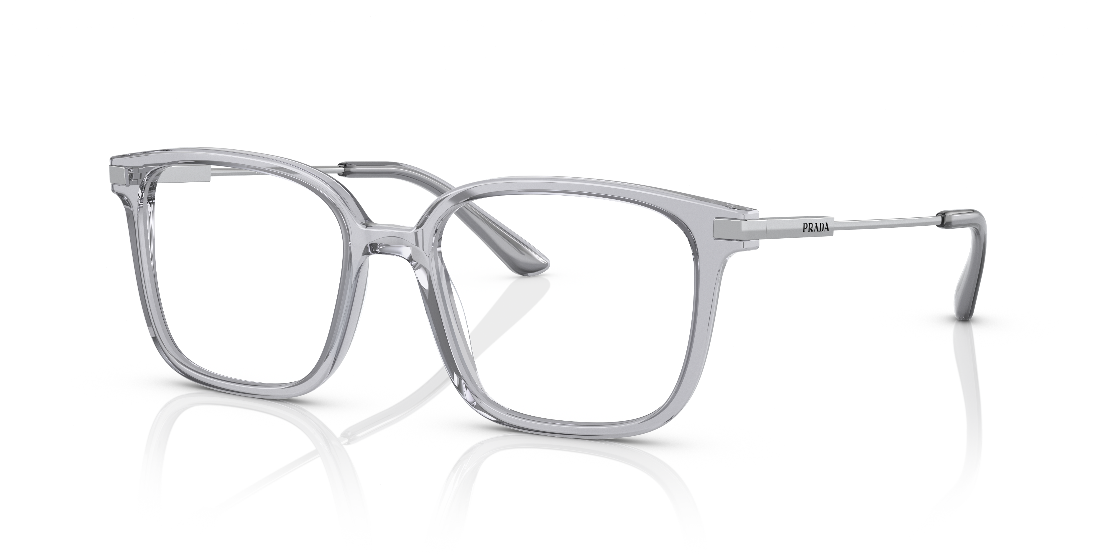 Angle_Left01 Prada PR 04ZV Glasses Transparent / Grey