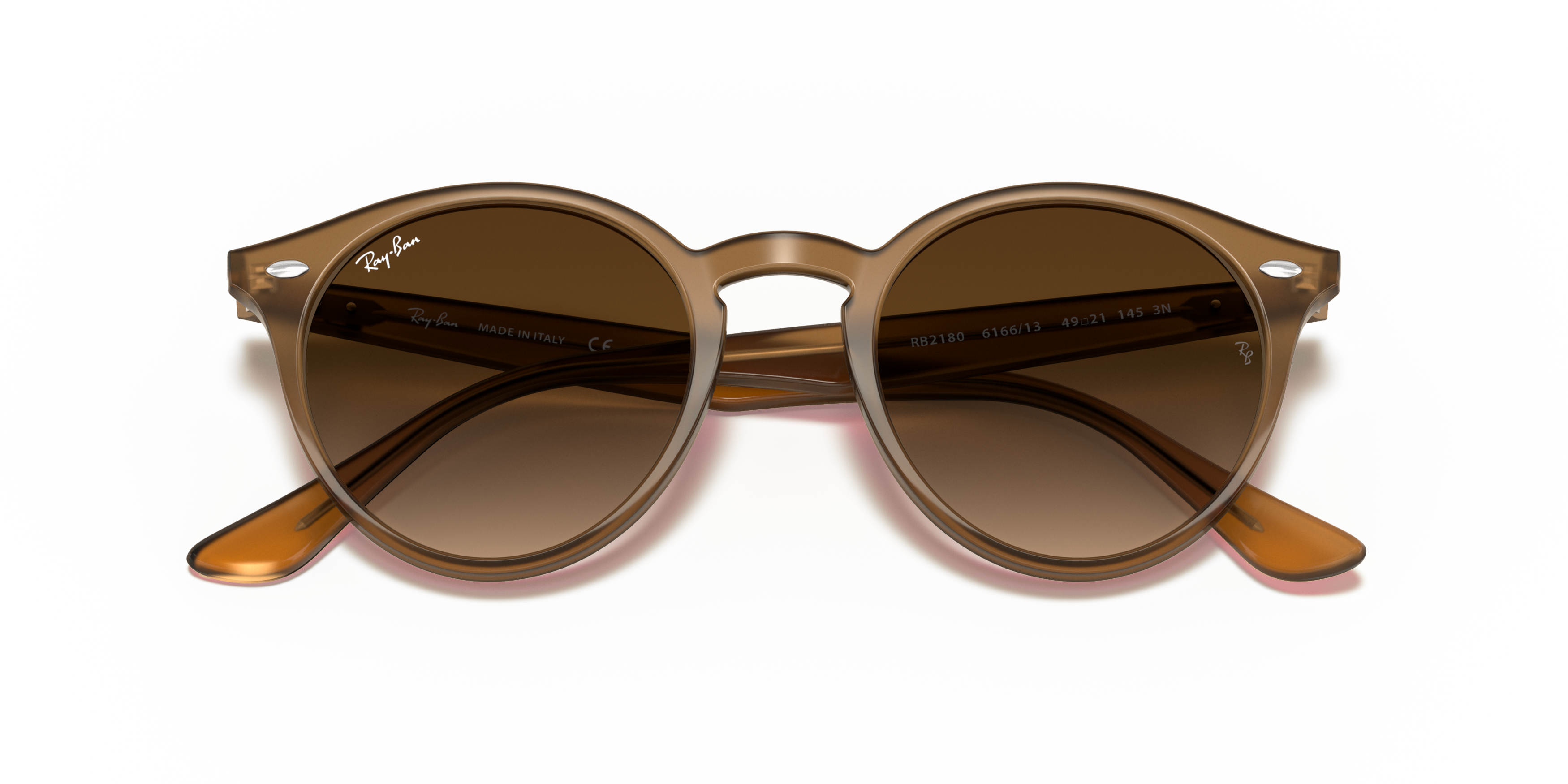 Folded Ray-Ban RB 2180 Sunglasses Brown / Transparent, Brown