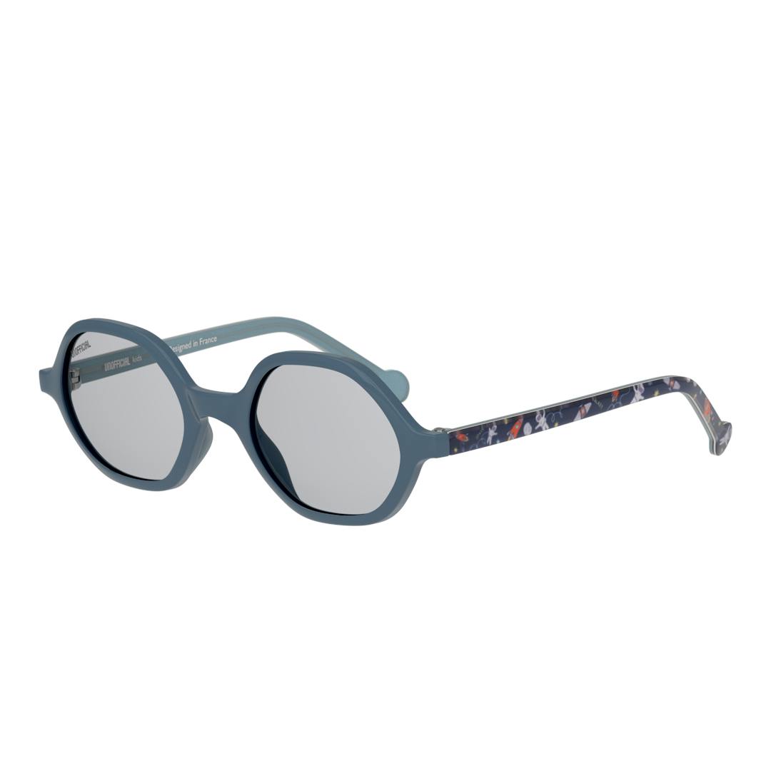 Unofficial UNSK0024 Lunettes de Soleil Enfant - Hexagonale Bleu - Possibilité de verres correcteurs