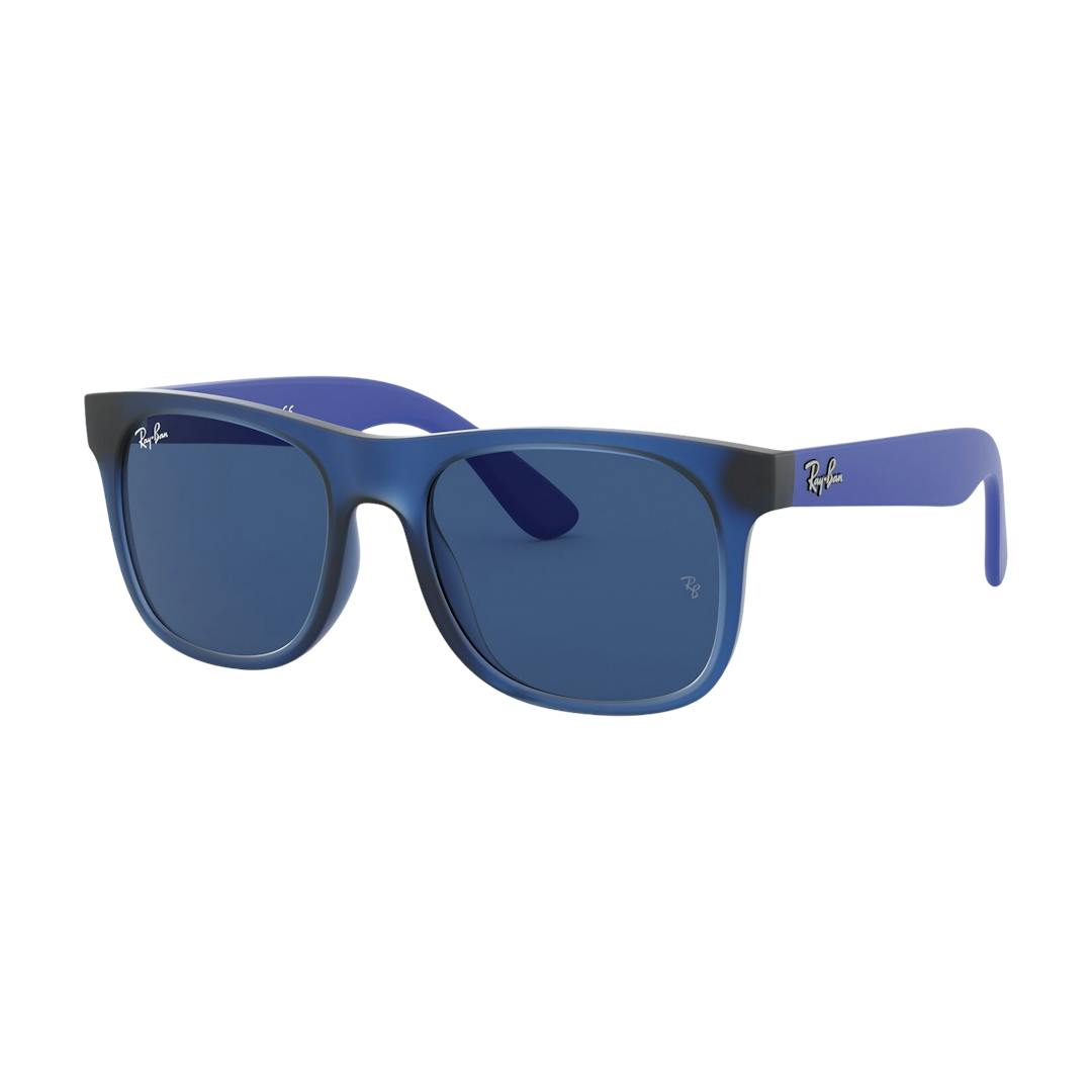 Ray-Ban RJ9069S Lunettes de Soleil Enfant - Carrée Bleu Cristal