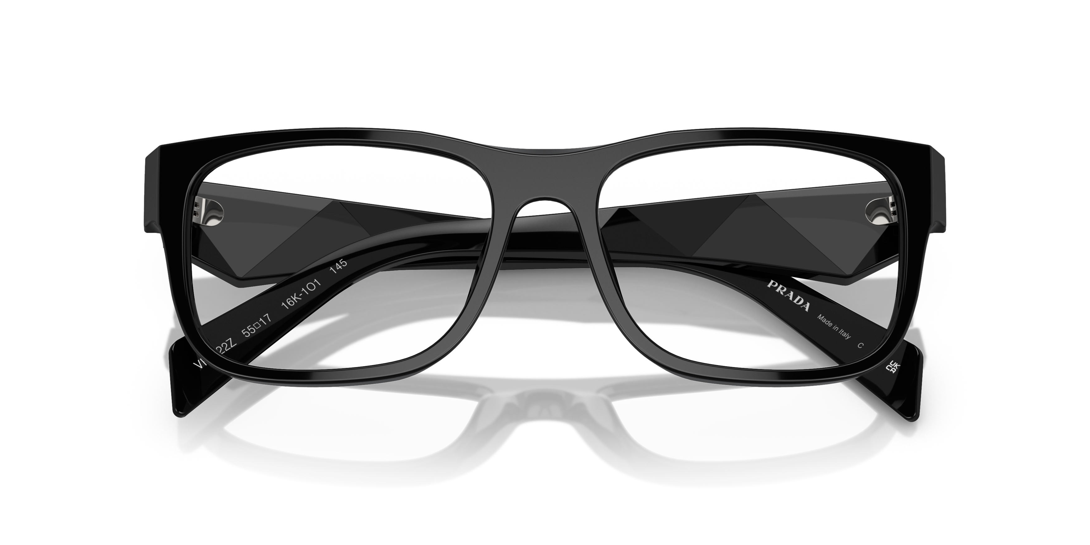 Folded Prada PR 22ZV (16K1O1) Glasses Transparent / Black