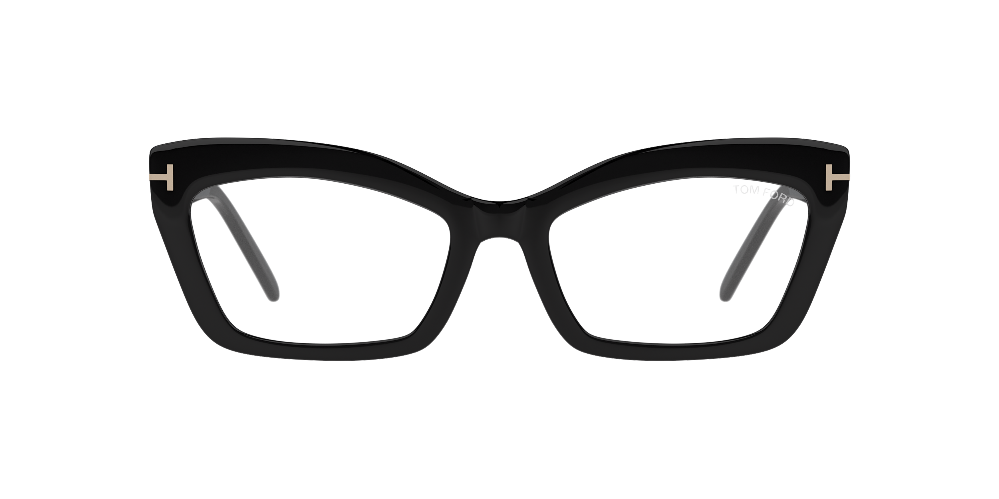 Front Tom Ford FT 5766-B (001) Glasses Transparent / Black