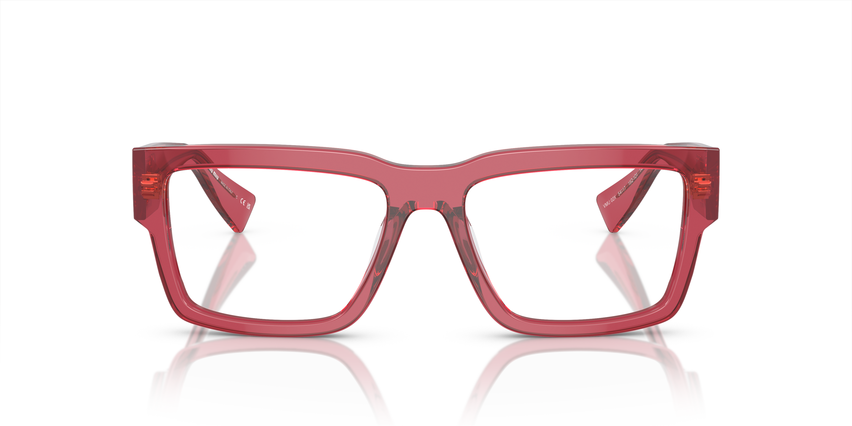 Front Miu Miu MU 02XV Glasses Transparent / Black
