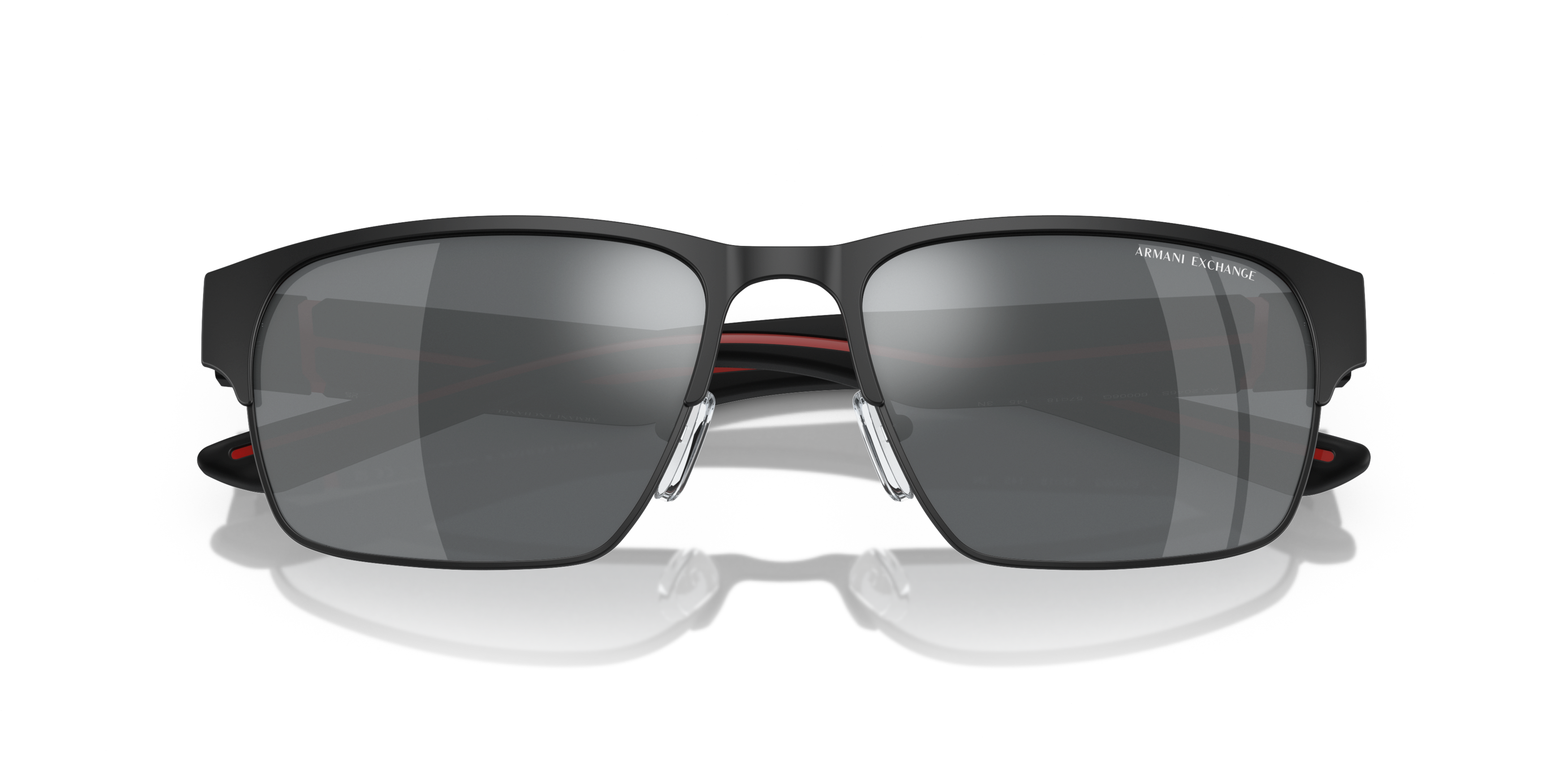 Folded Armani Exchange AX 2046S (60006G) Sunglasses Silver / Black