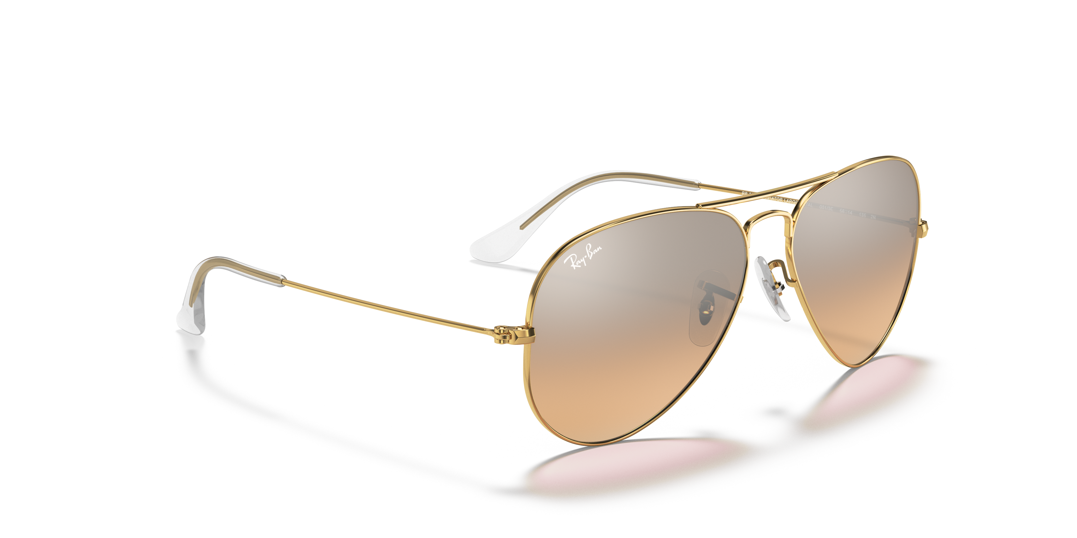 Angle_Right01 Ray-Ban Aviator RB 3025 Sunglasses Pink / Gold