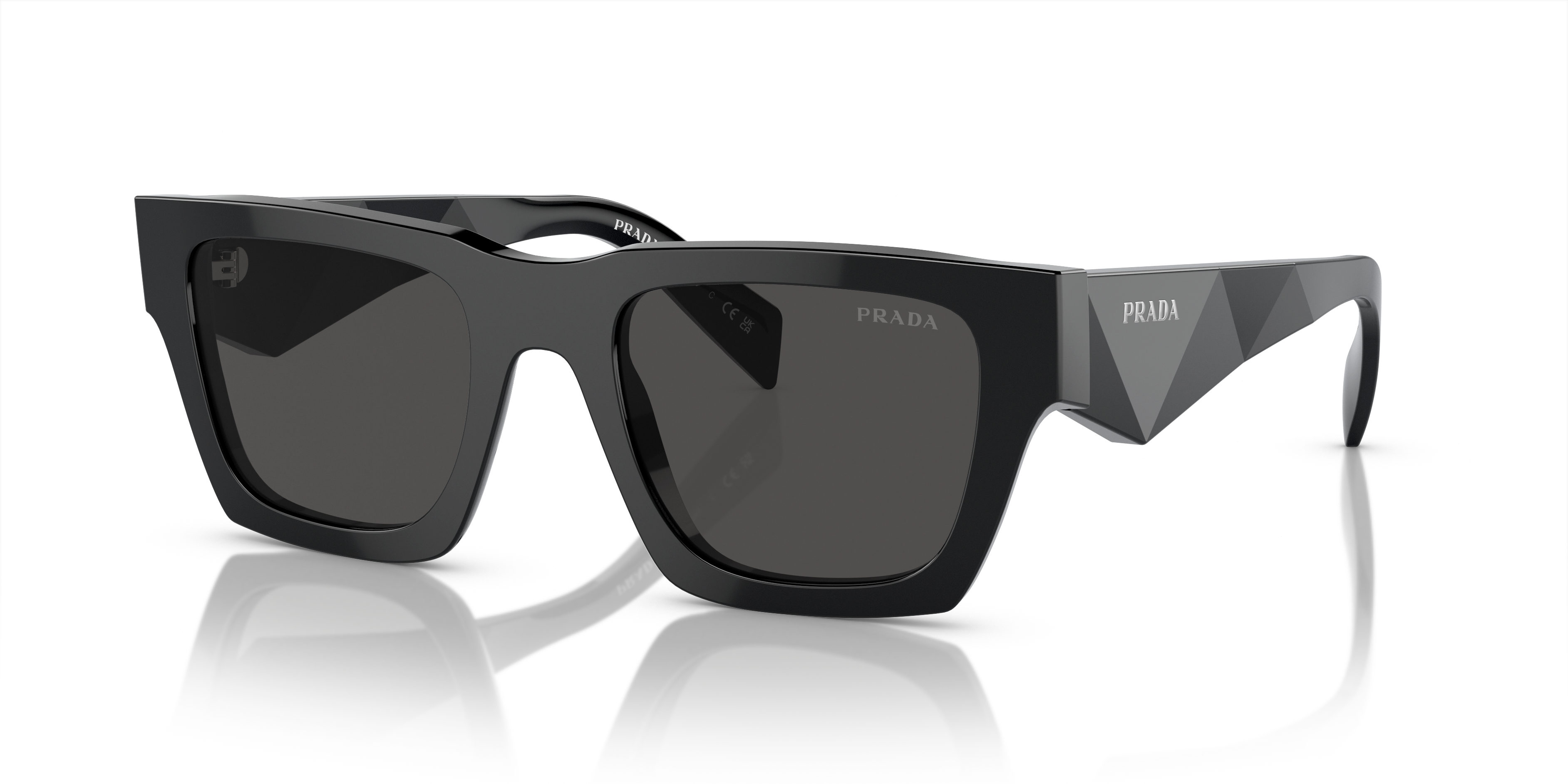 Angle_Left01 Prada PR A06S Sunglasses Grey / Black