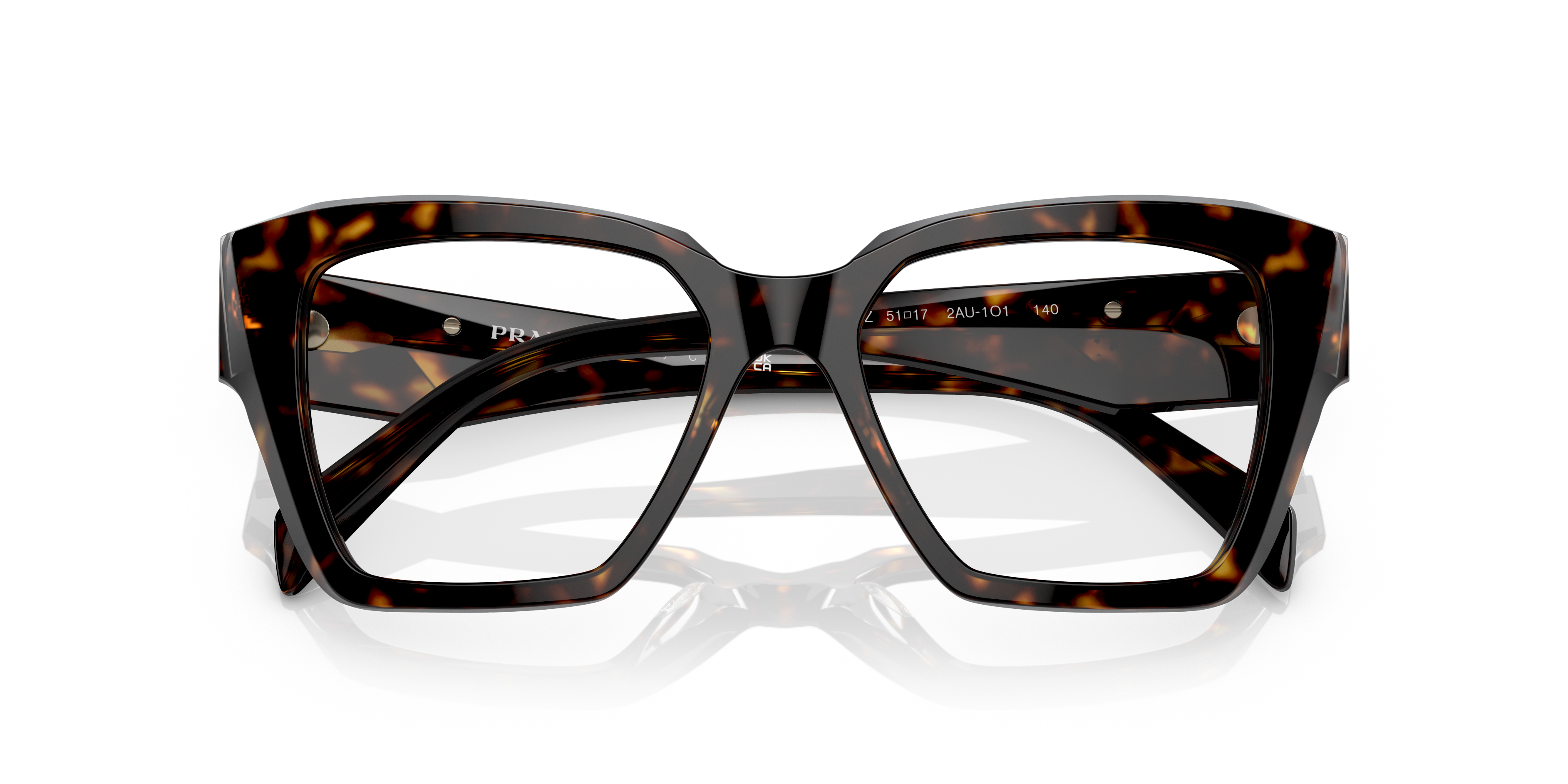 Folded Prada PR 09ZV Glasses Transparent / Tortoise Shell