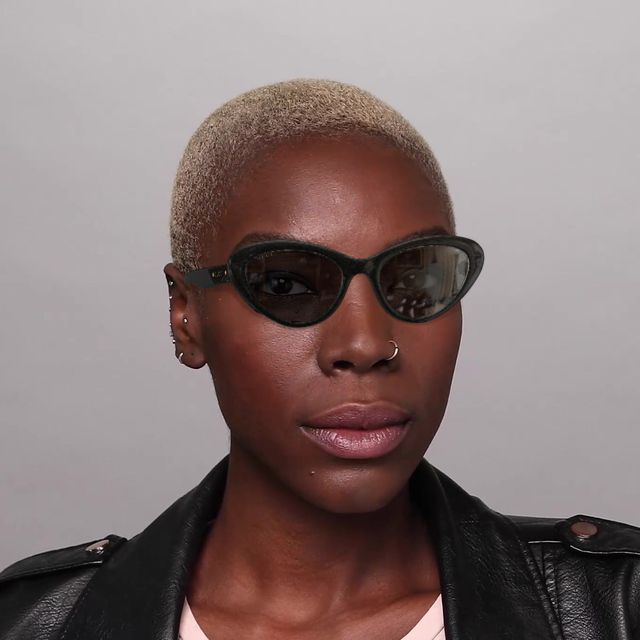 On_Model_Female01 Gucci GG 1170S (001) Sunglasses Grey / Black