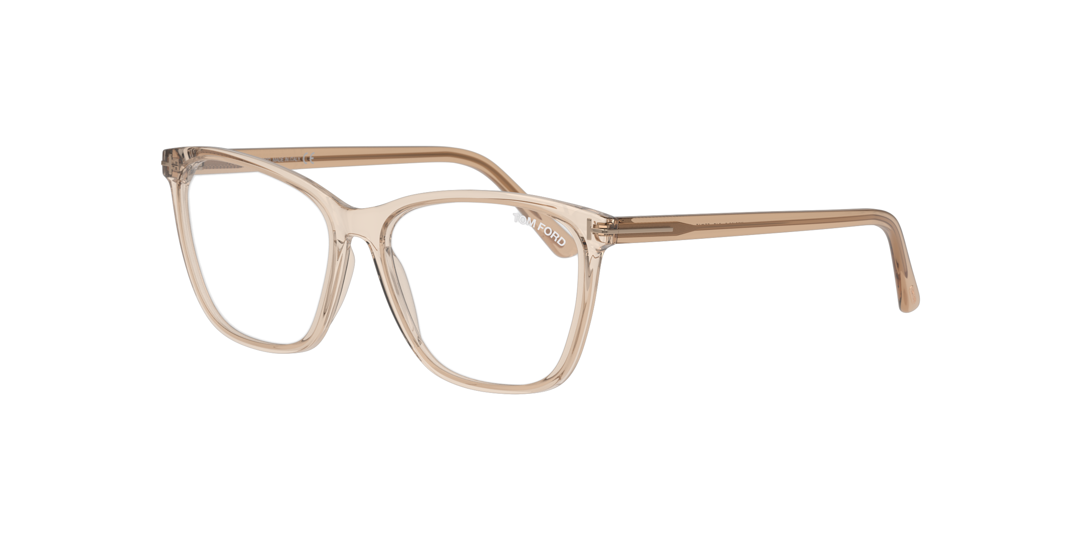 Angle_Left01 Tom Ford FT 5762-B Glasses Transparent / Transparent, Brown