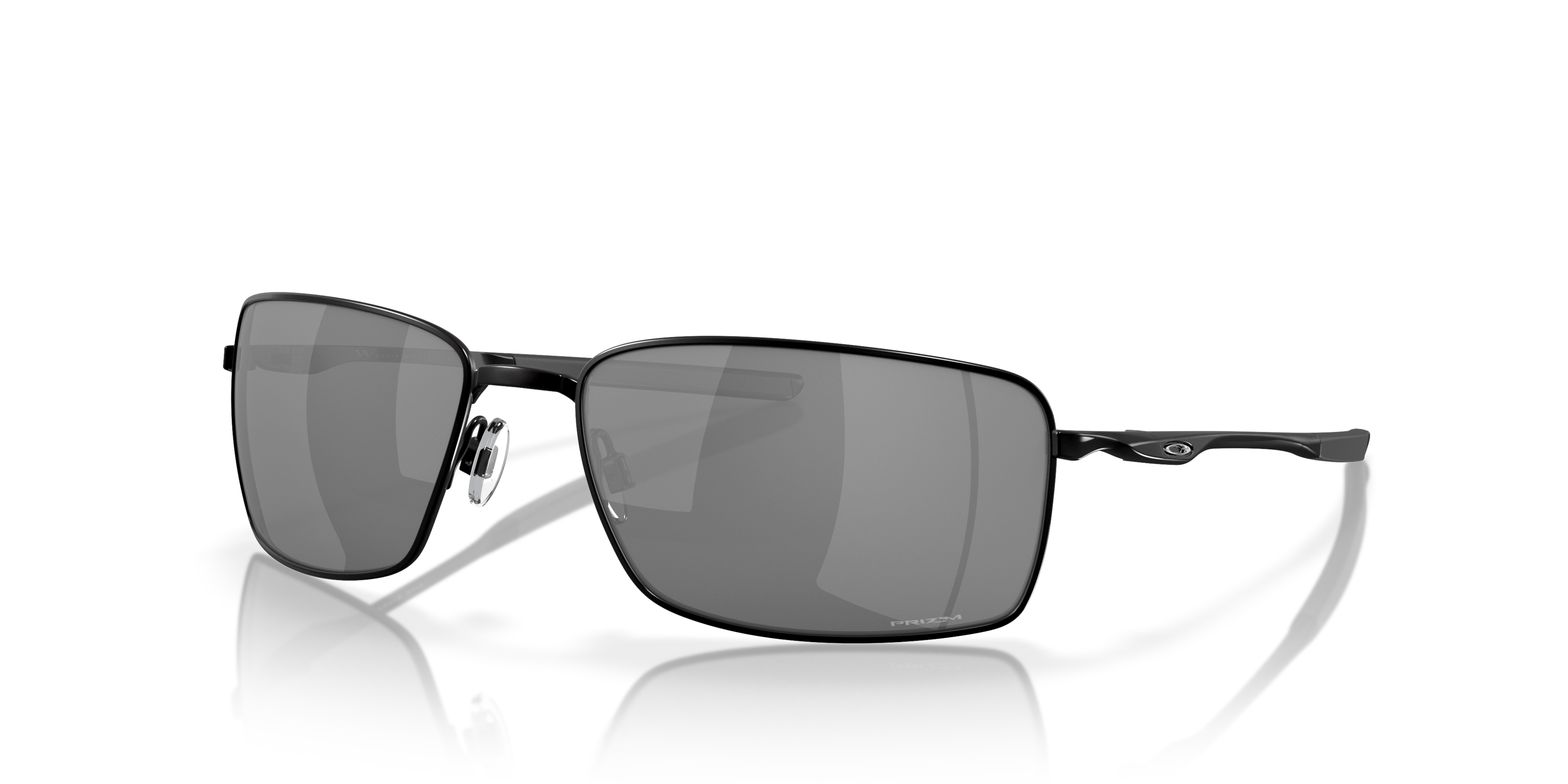 Angle_Left01 Oakley Square Wire OO 4075 (407513) Sunglasses Silver / Black