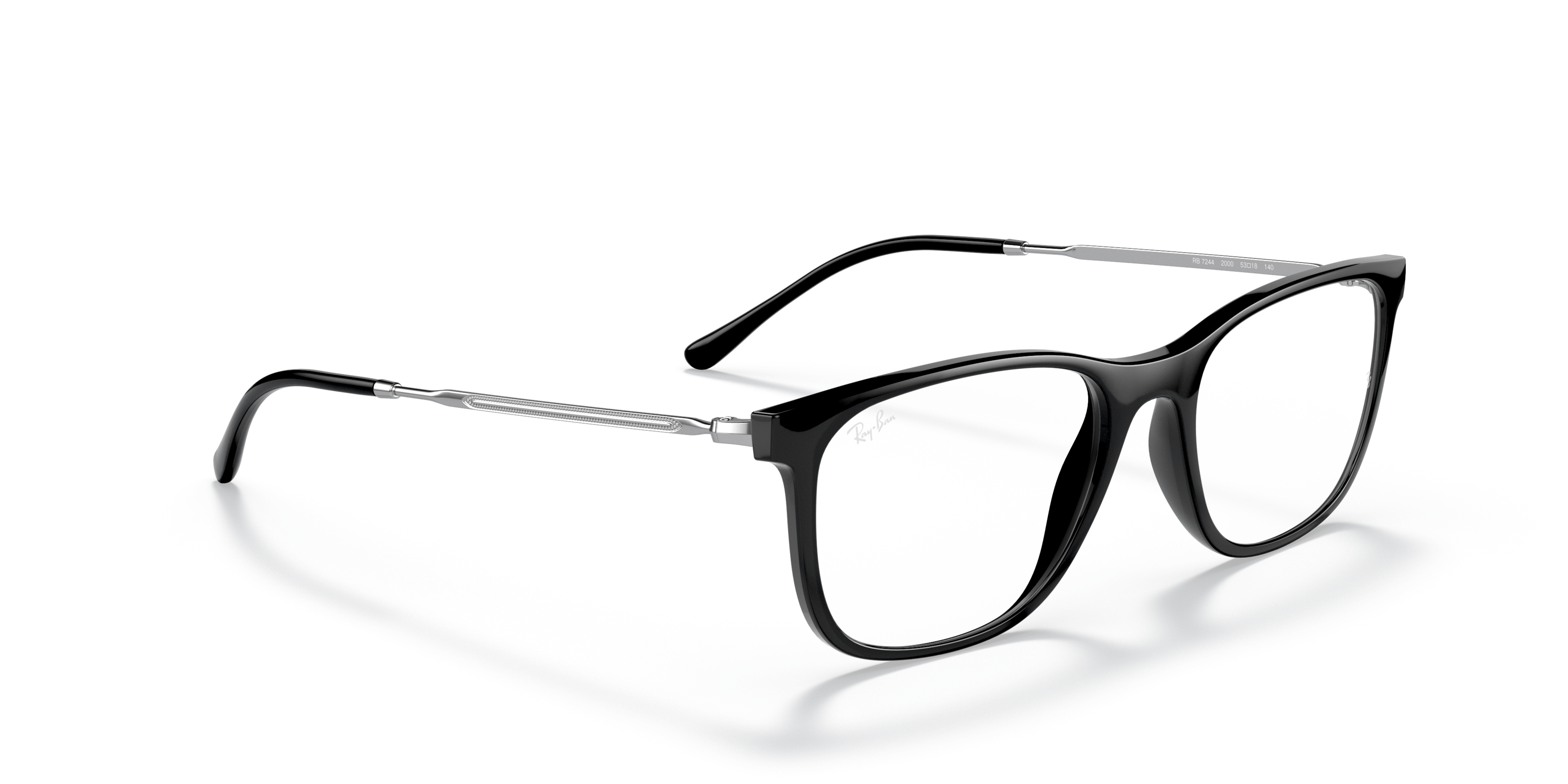 Angle_Right01 Ray-Ban RX 7244 (2000) Glasses Transparent / Black