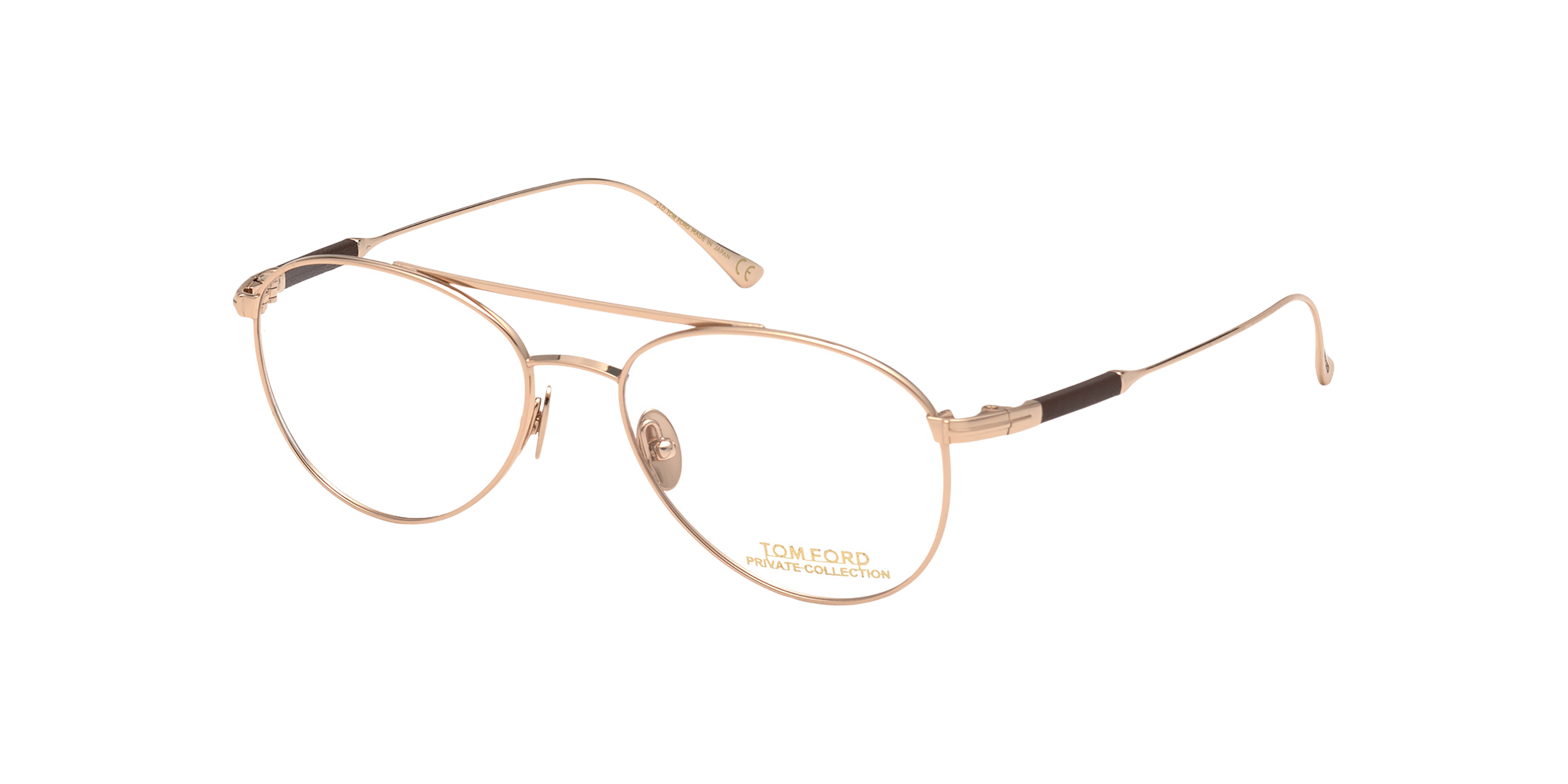 Angle_Left01 Tom Ford FT5716-P Glasses Transparent / Pink, Gold