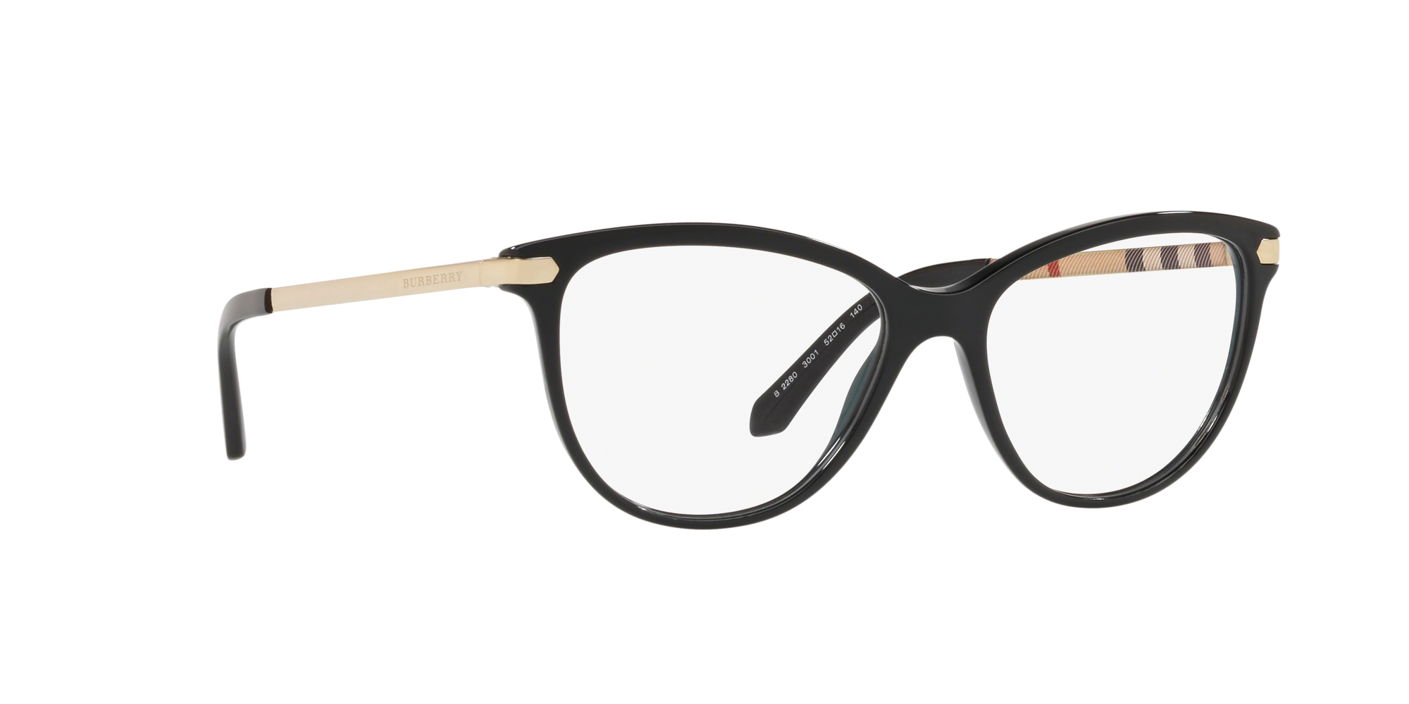 Angle_Right01 Burberry BE 2280 (3001) Glasses Transparent / Black