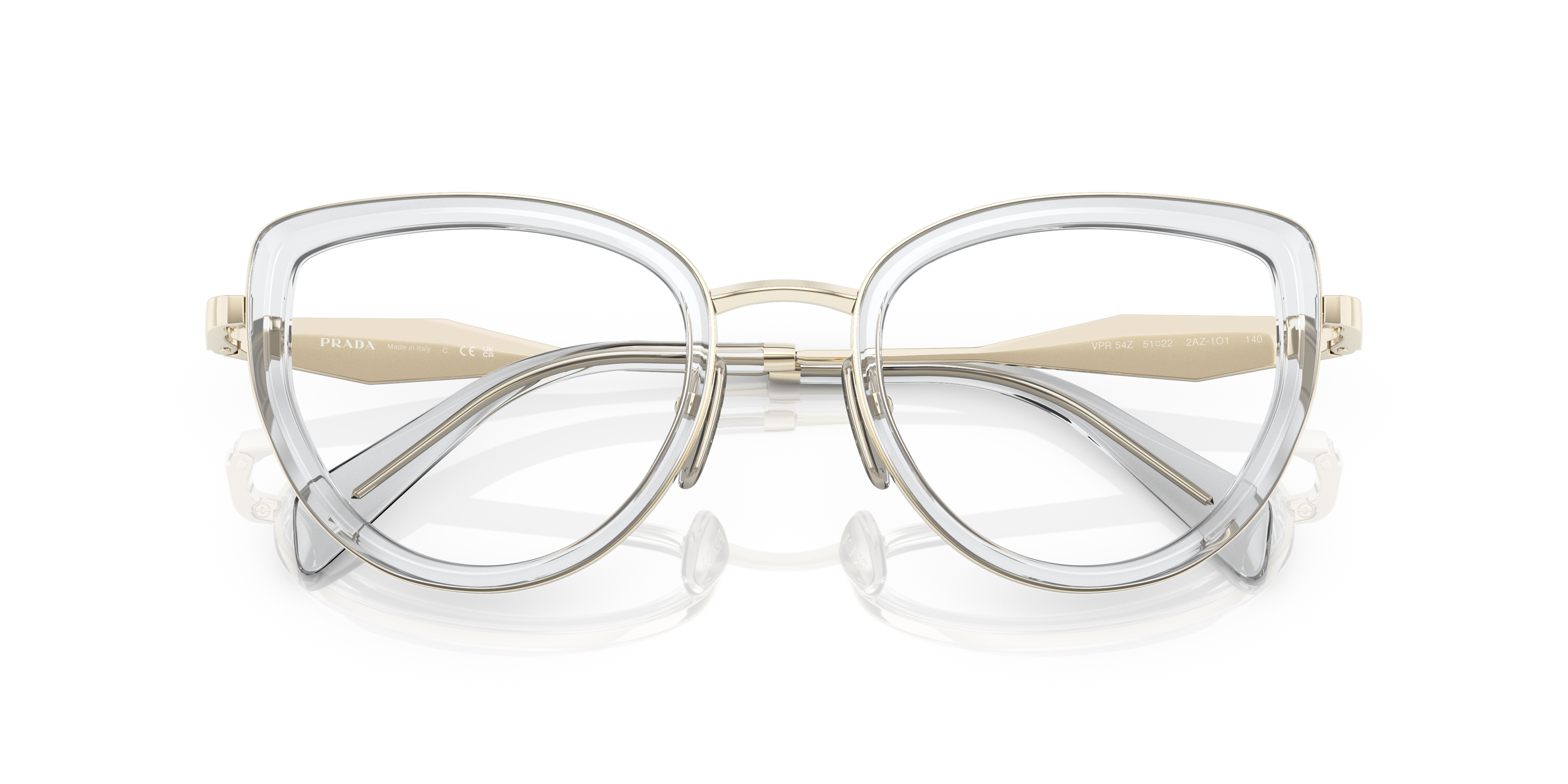 Folded Prada PR 54ZV Glasses Transparent / Transparent, Clear