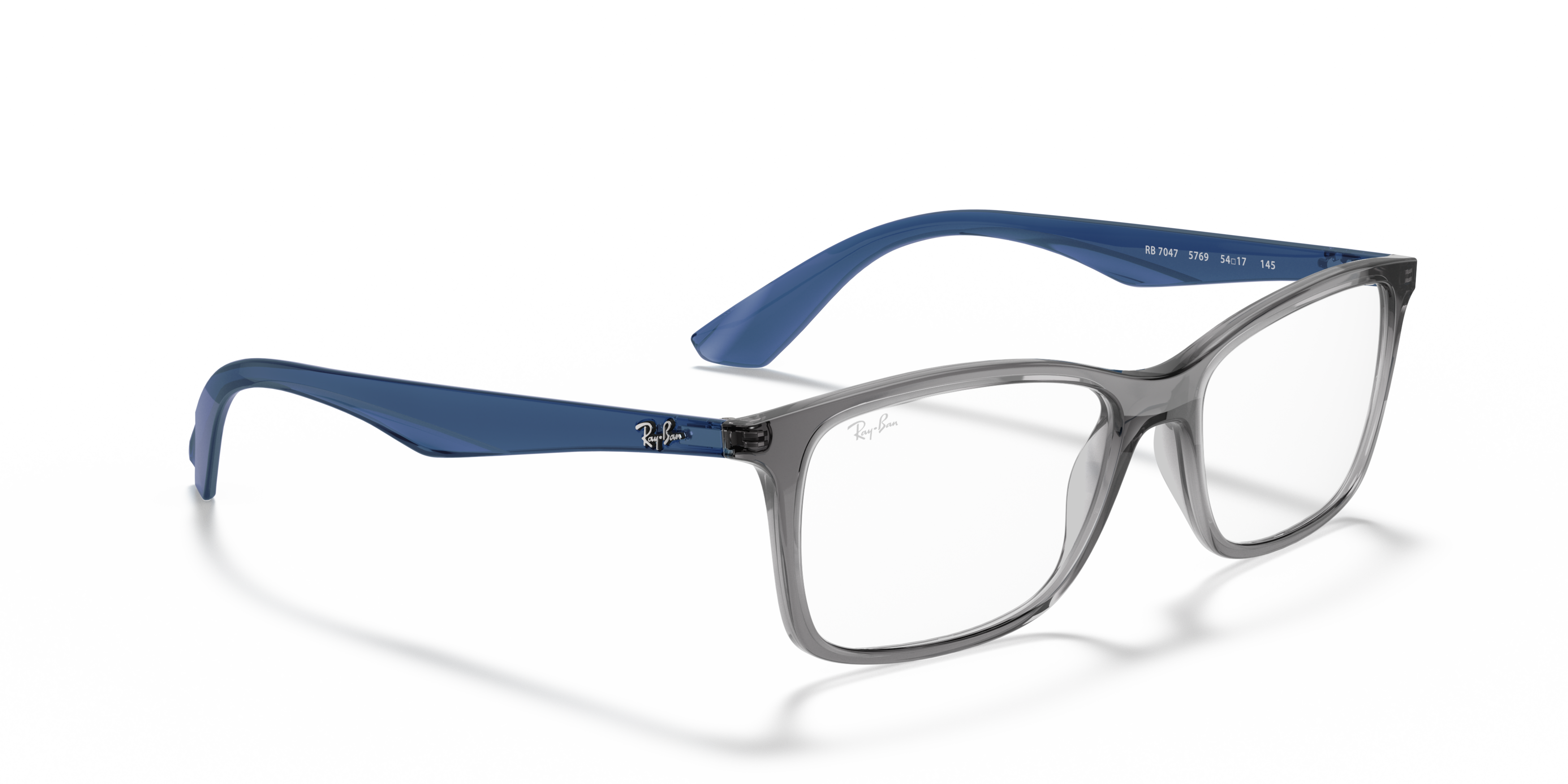 Angle_Right01 Ray-Ban RX 7047 Glasses Transparent / White