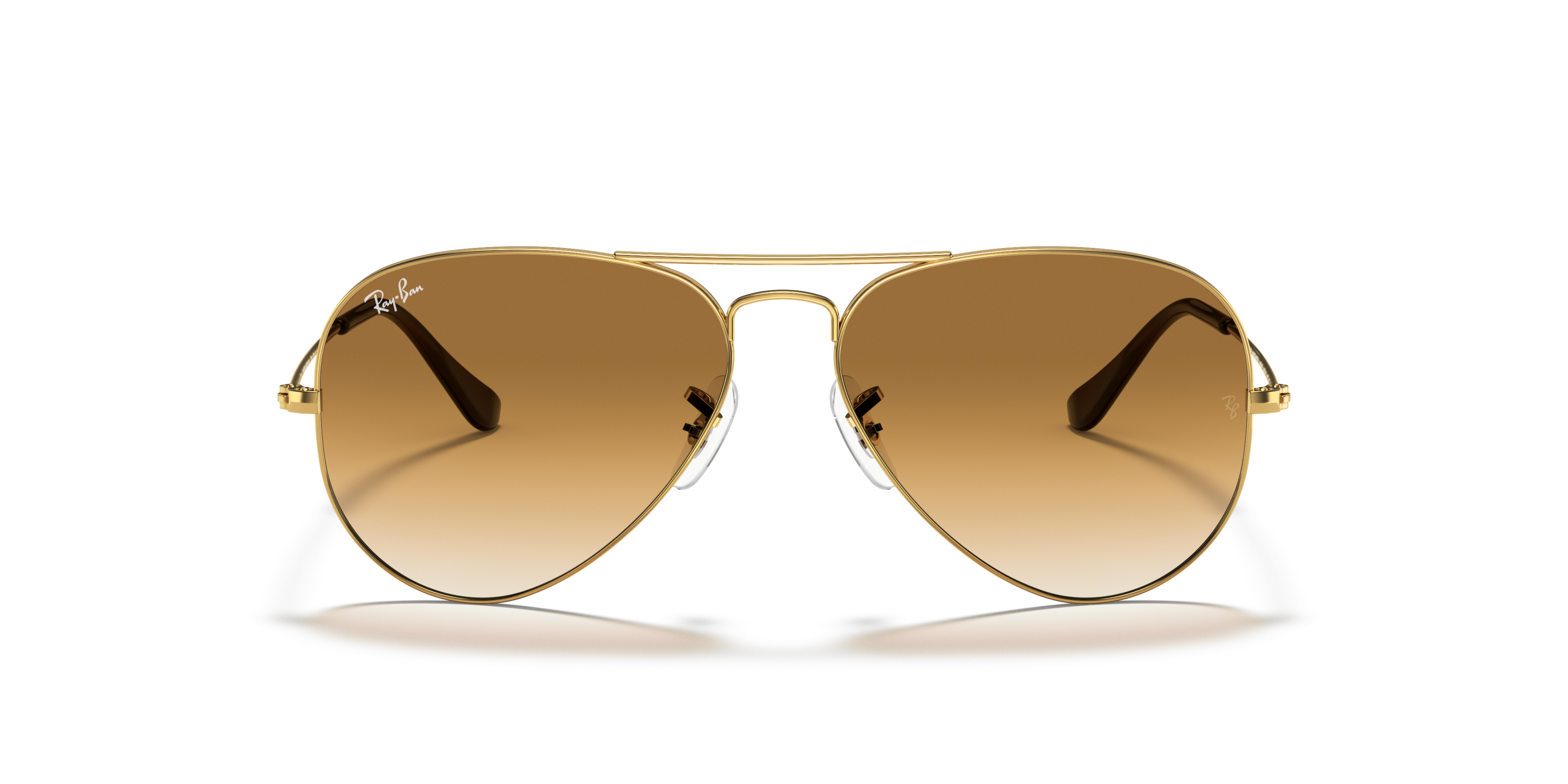 Front Ray-Ban Aviator Gradient RB 3025 Sunglasses Brown / Gold