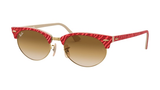 Ray-Ban Clubmaster Oval RB3946 130851 Bruin / Rood, Beige