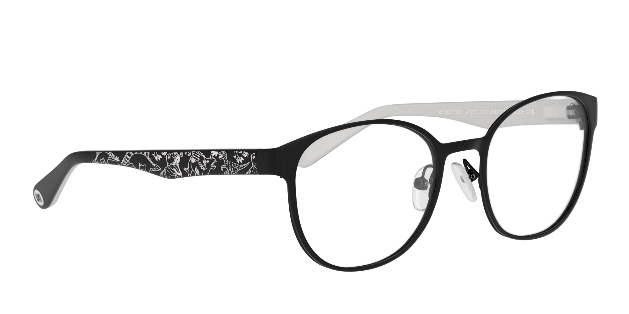 Angle_Right01 Unofficial UN OJ0009 (BB00) Children's Glasses Transparent / Black