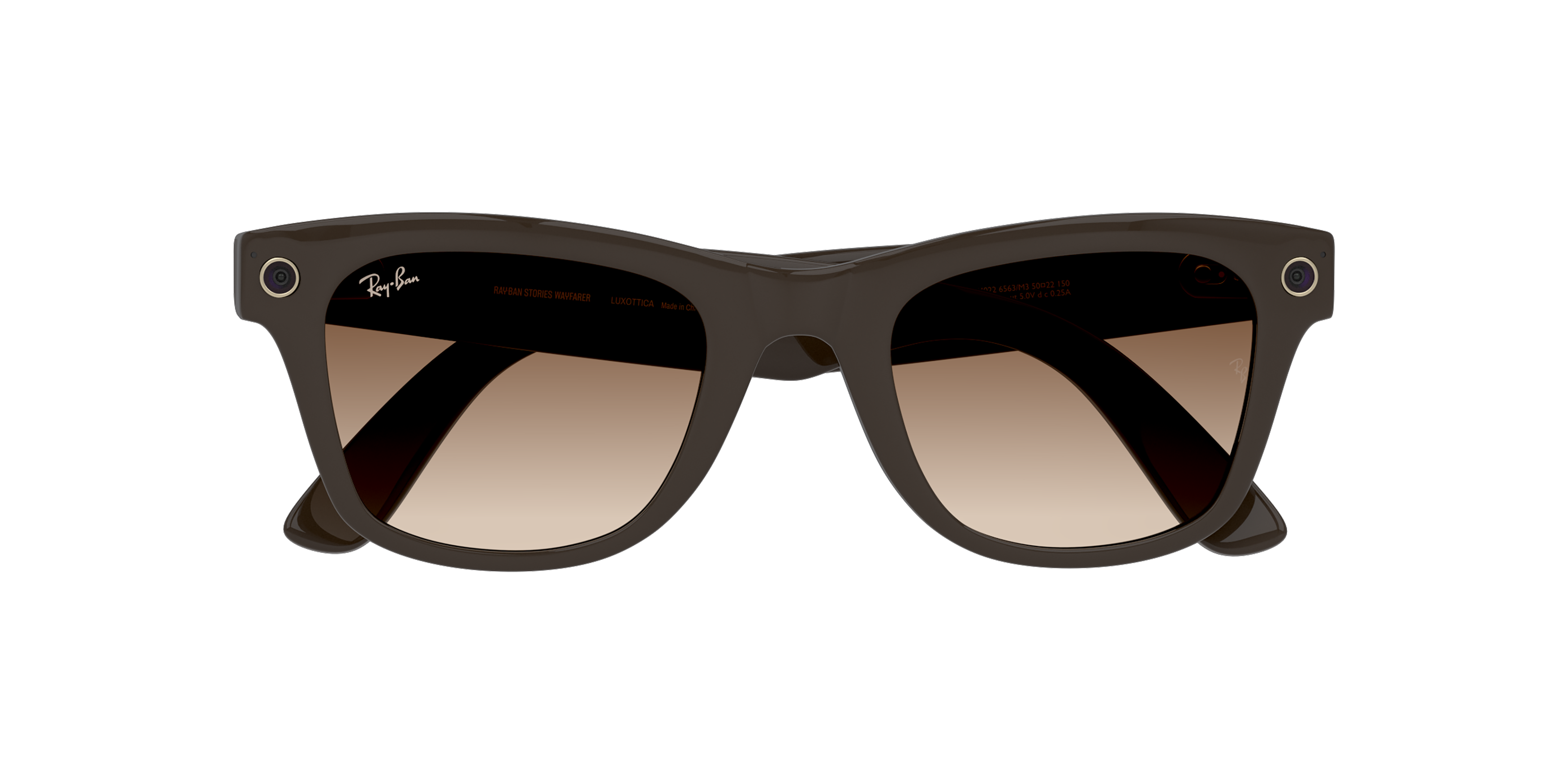 Folded Ray-Ban Stories Wayfarer RW 4002 (656013) Sunglasses Brown / Brown