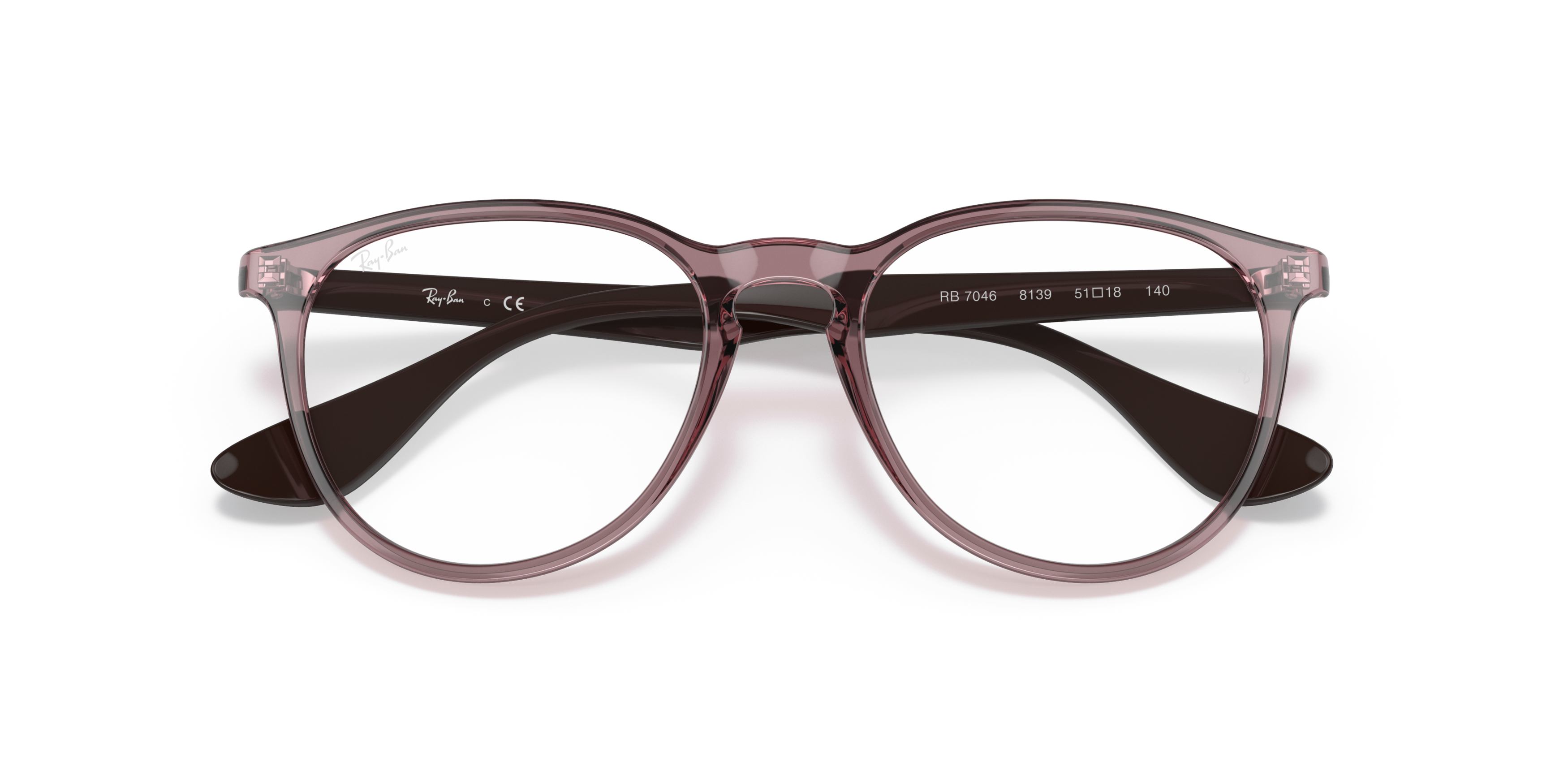 Folded Ray-Ban RX 7046 Glasses Transparent / Transparent, Purple