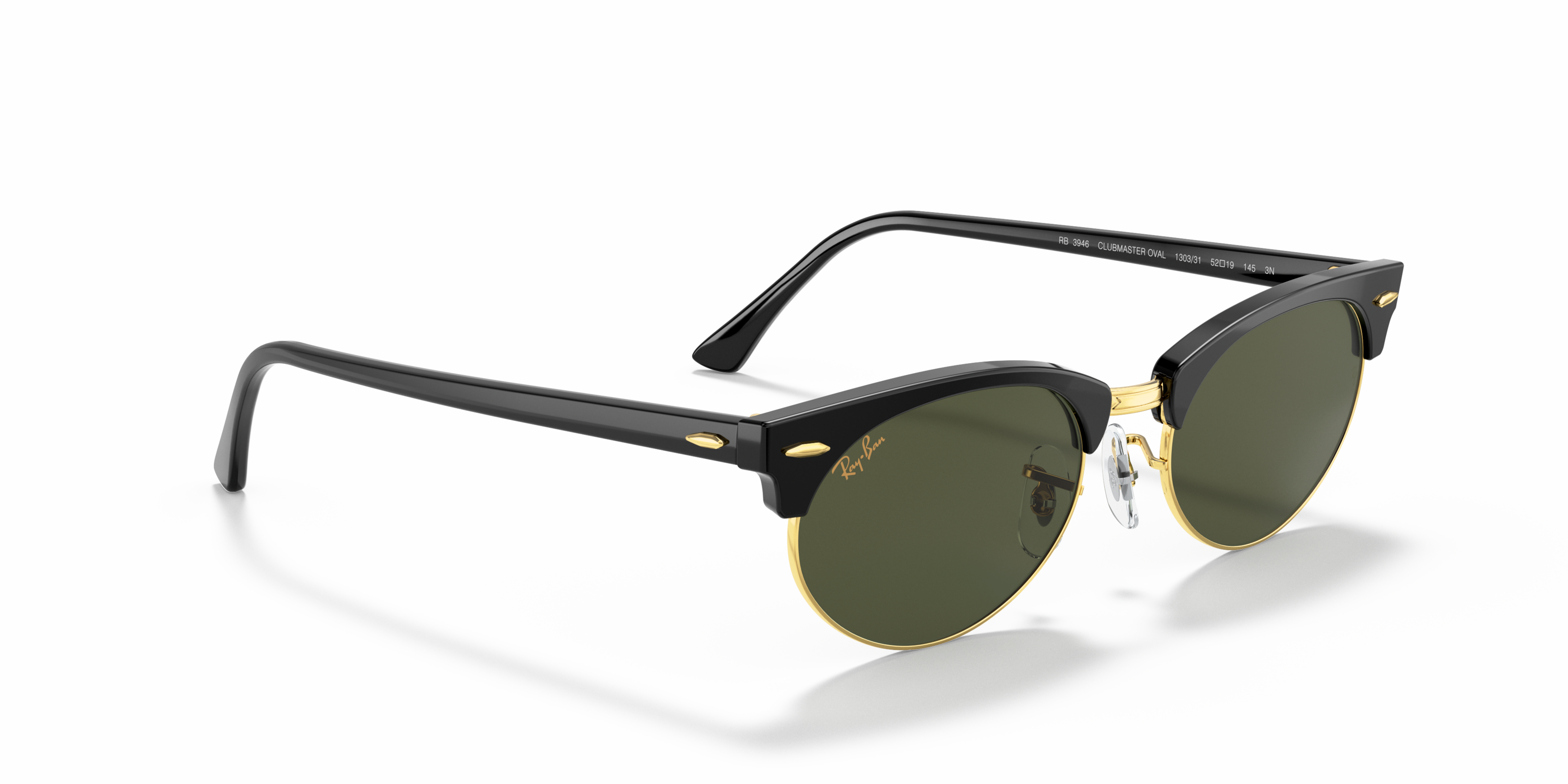 Angle_Right01 Ray-Ban Clubmaster Oval RB3946 130331 Groen / Zwart