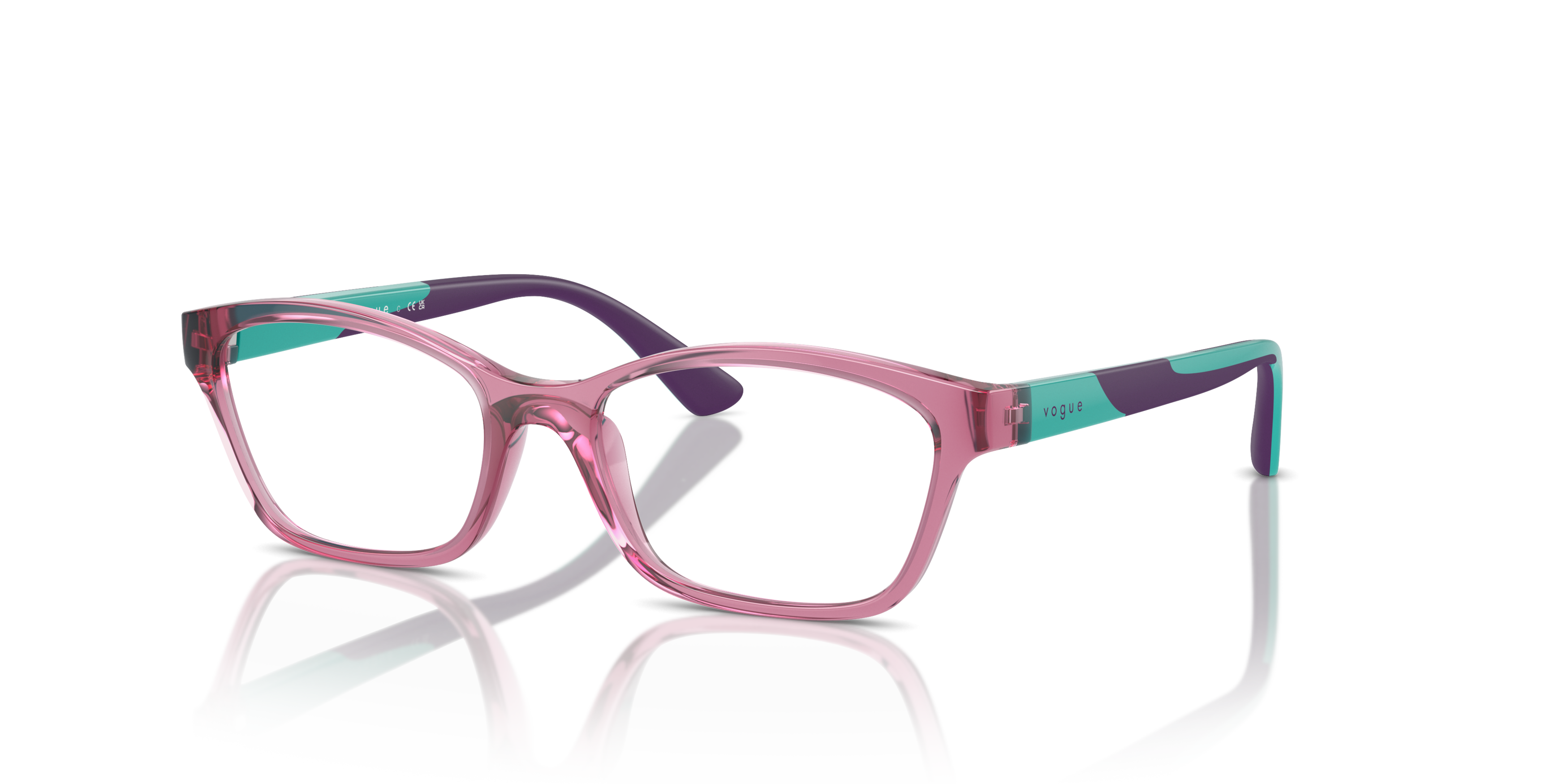 Angle_Left01 Vogue VY2024 Children's Glasses Transparent / Transparent, Pink