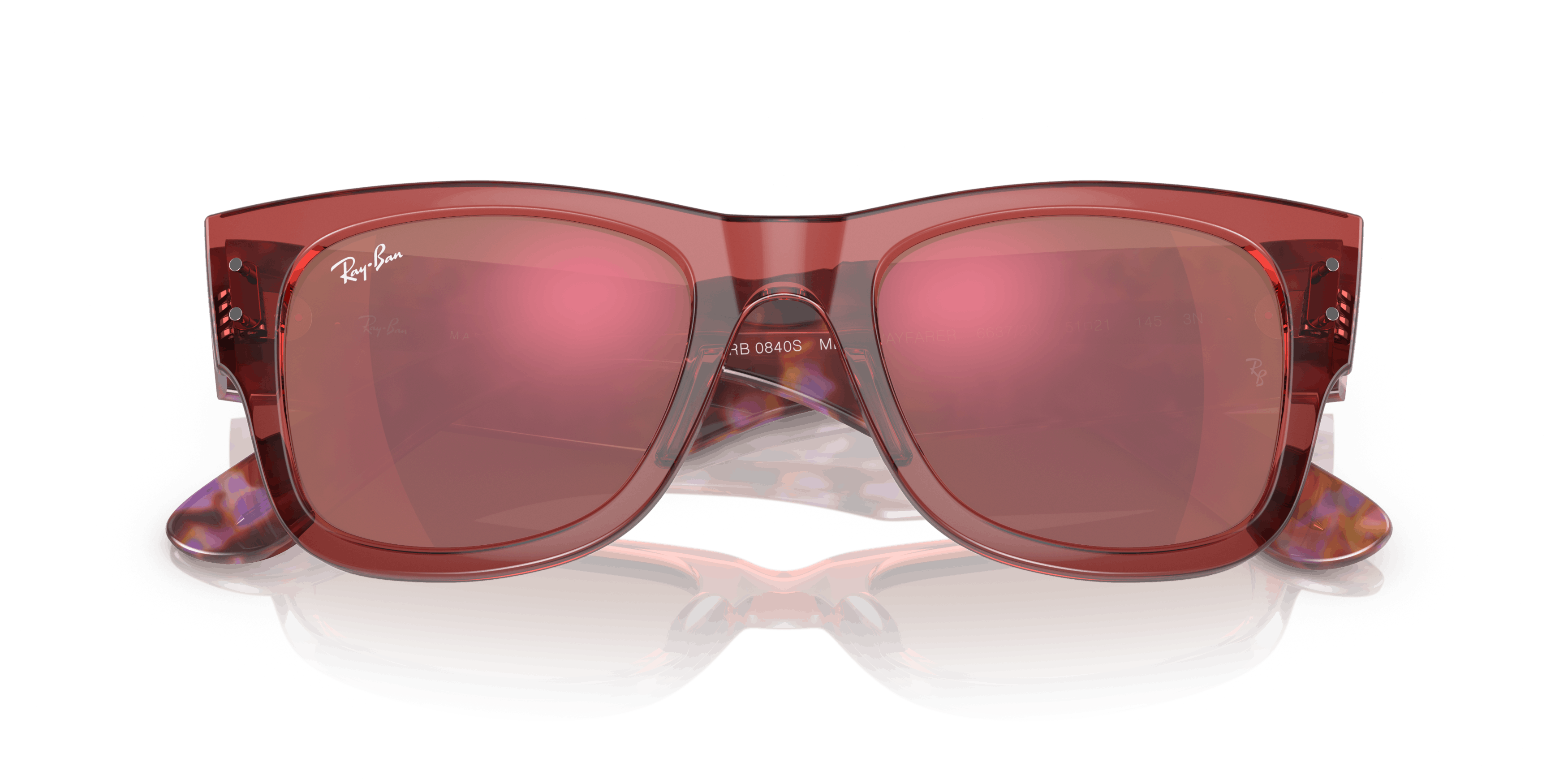 Folded, Ray-Ban MEGA WAYFARER RB0840S 66372K