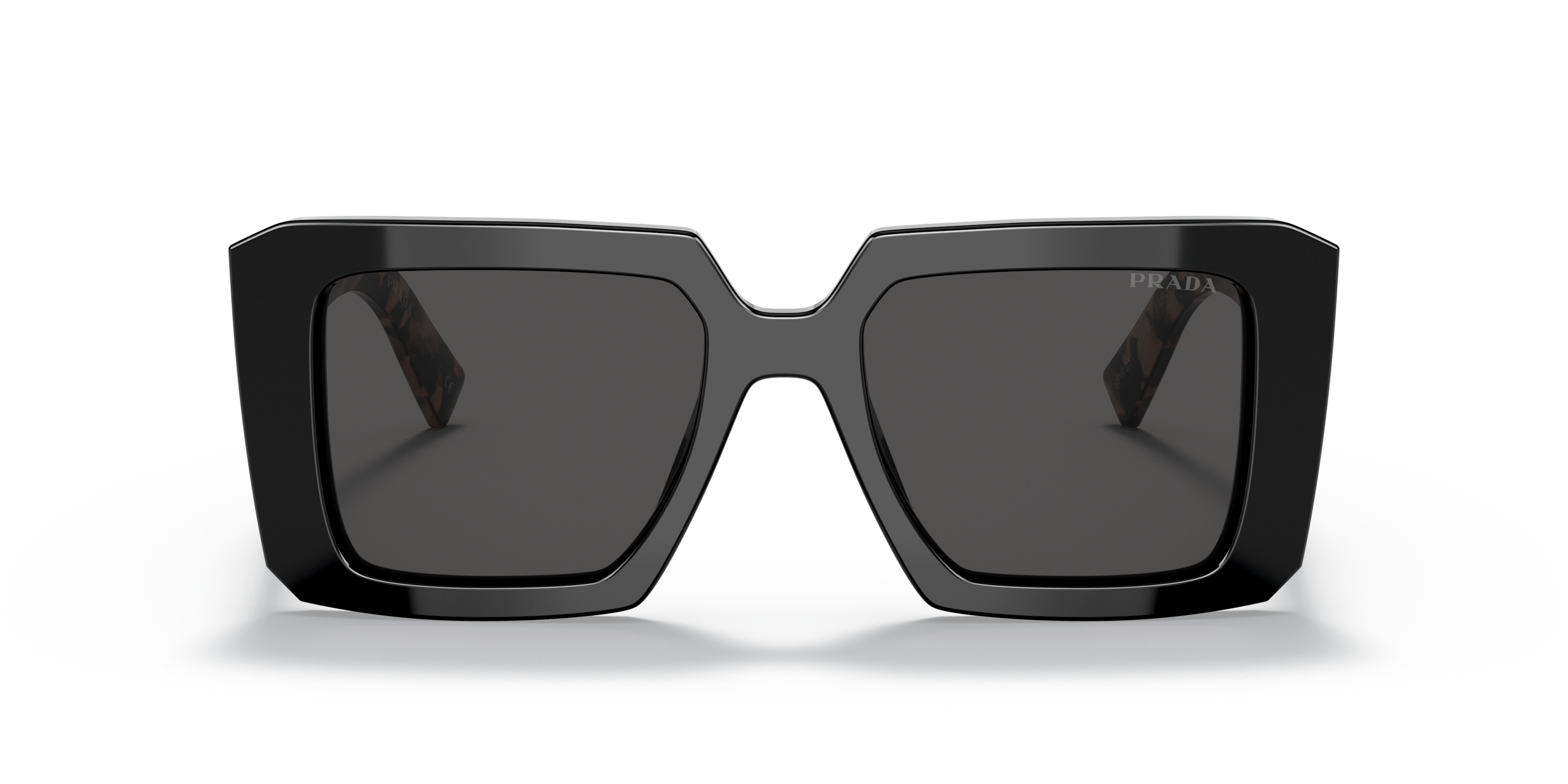 Front Prada PR 23YS (1AB5S0) Sunglasses Grey / Black