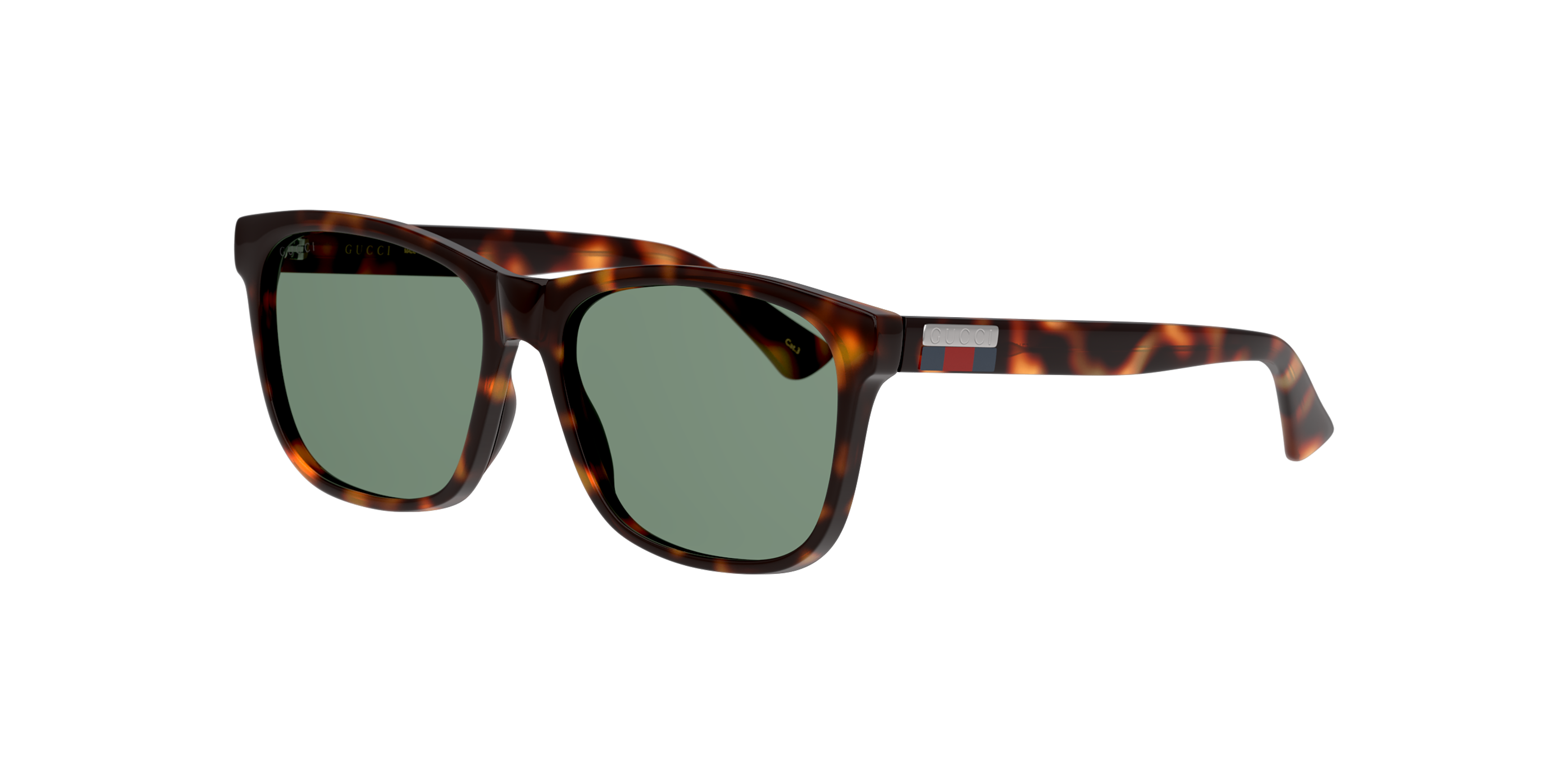 Angle_Left01 Gucci GG 0746S Sunglasses Green / Havana