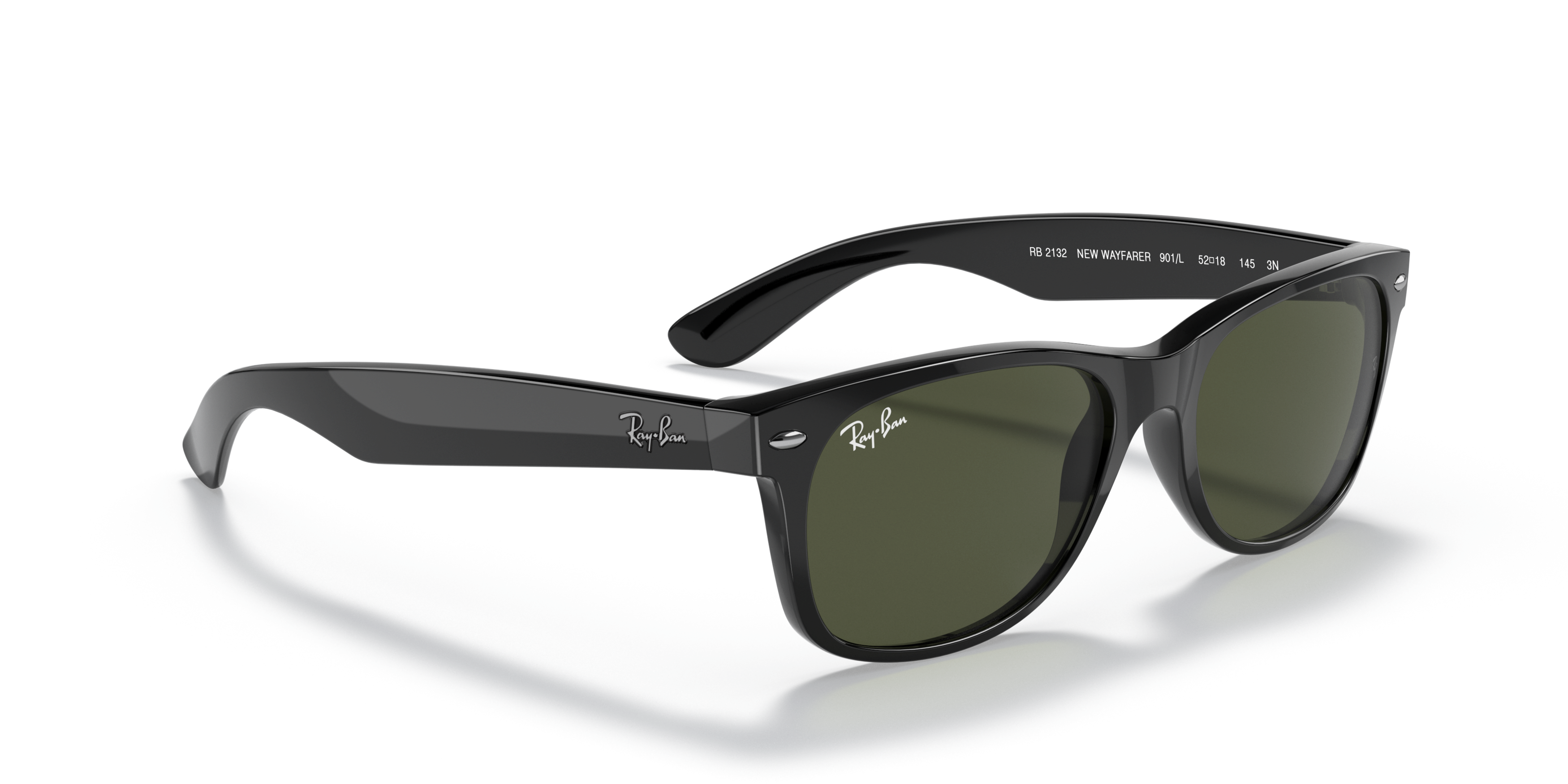 Angle_Right01 Ray-Ban New Wayfarer Classic RB 2132 (901L) Sunglasses Green / Black