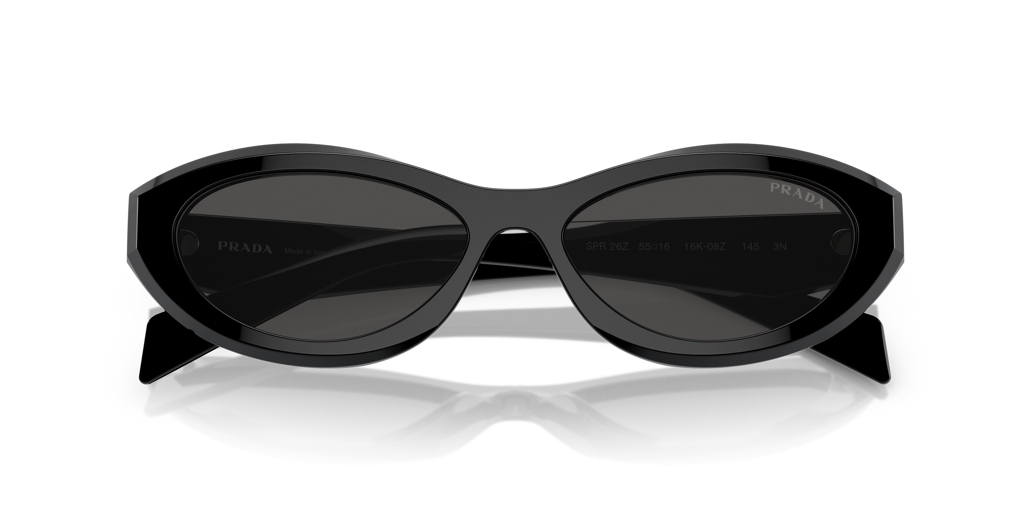 Folded Prada PR 26ZS (16K08Z) Sunglasses Grey / Black
