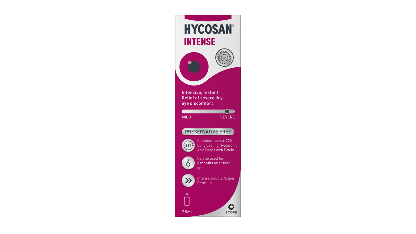 Front Hycosan Hycosan Intense Preservative Free Eye Drops Eye Drops 1 x 7.5ml
