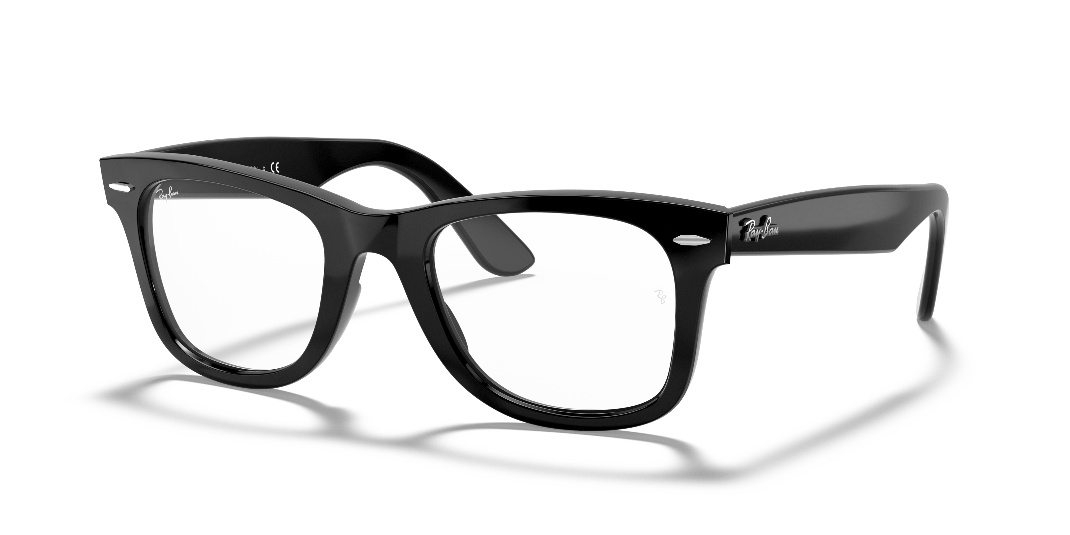 Angle_Left01 Ray-Ban Wayfarer RX 4340 Glasses Transparent / Black