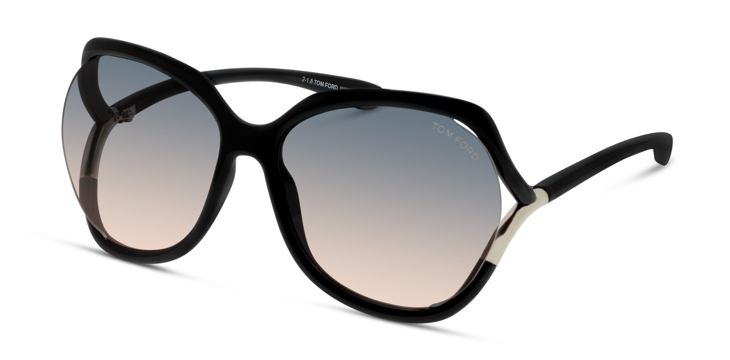 Angle_Left01 Tom Ford Anouk-02 FT 578 Sunglasses Grey / Black