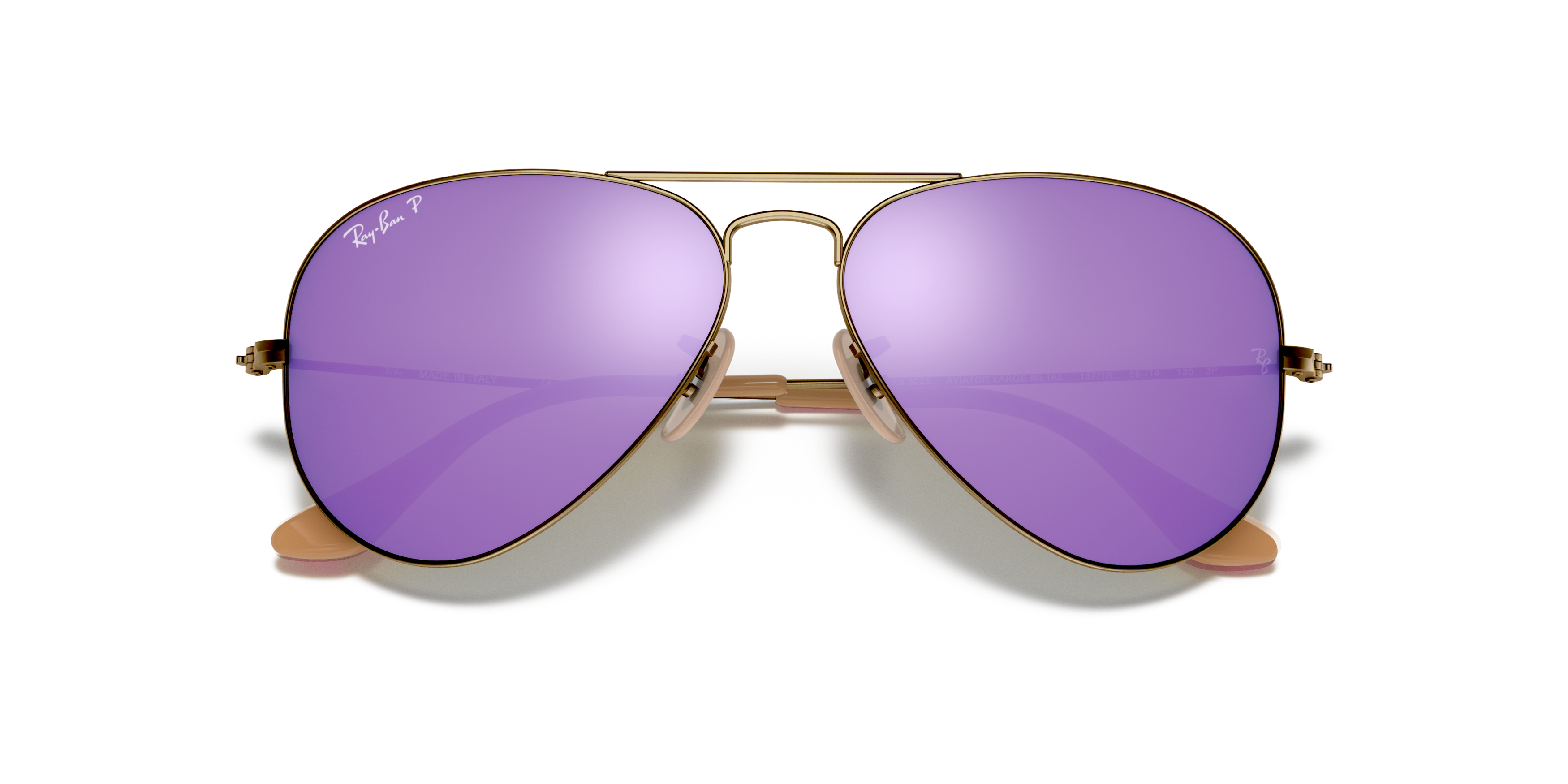 Folded Ray-Ban Aviator RB 3025 (167/1R) Sunglasses Violet / Gold