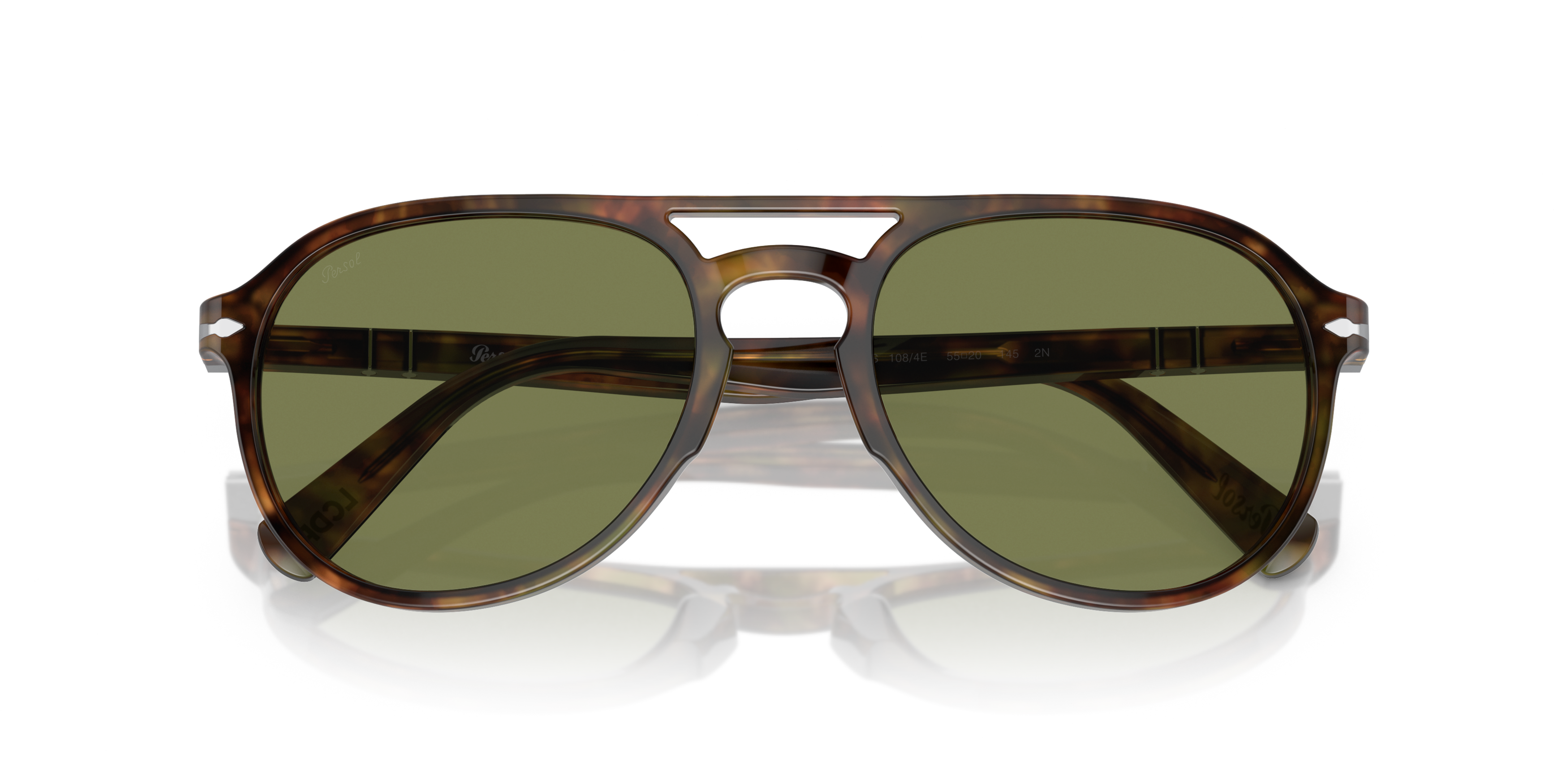 Folded Persol PO 3235S (108/4E) Sunglasses Green / Havana