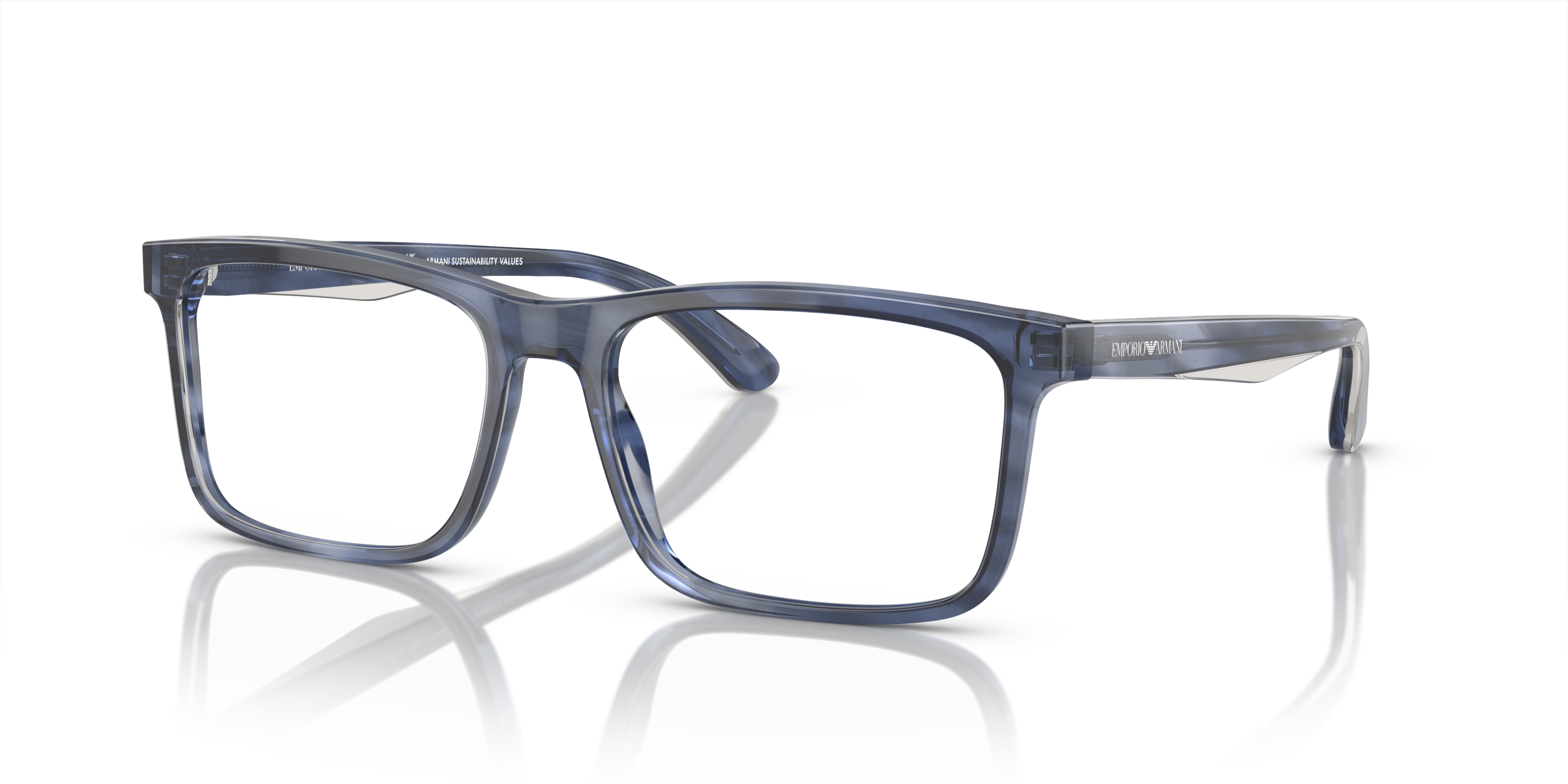 Angle_Left01 Emporio Armani EA 3277 Glasses Transparent / Blue