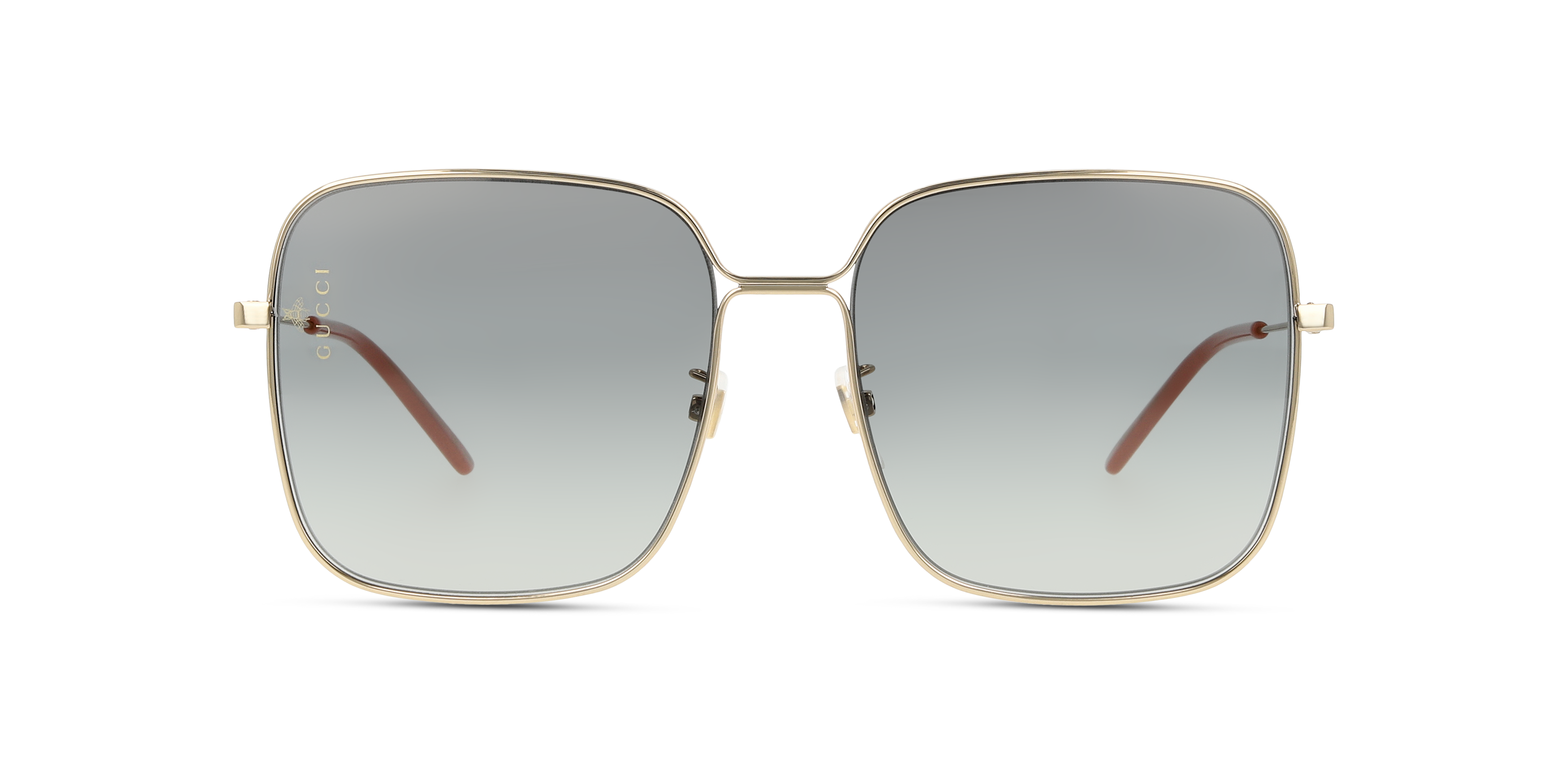 Front Gucci GG 0443S Sunglasses Grey / Gold