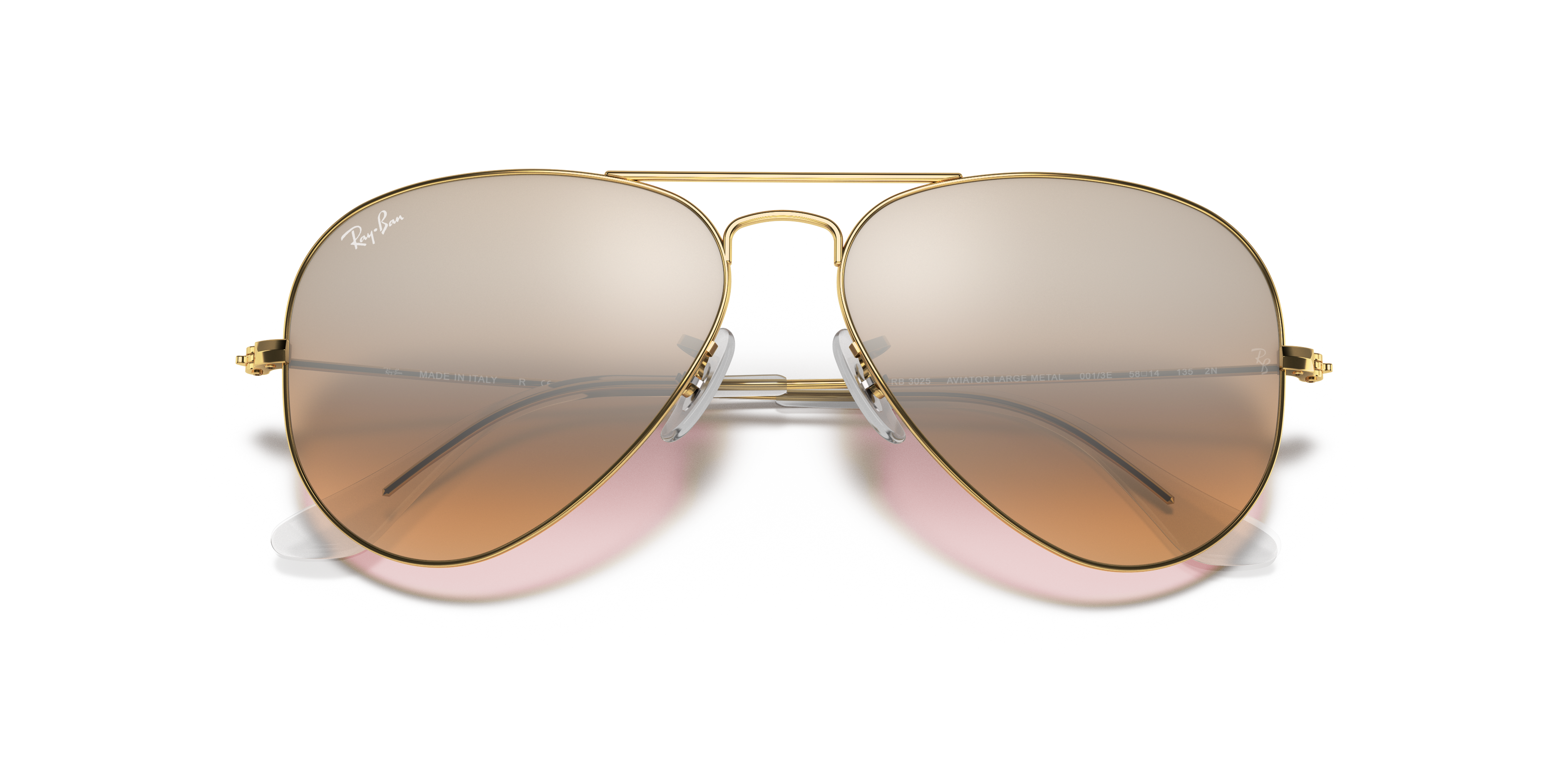 Folded Ray-Ban Aviator RB 3025 Sunglasses Pink / Gold