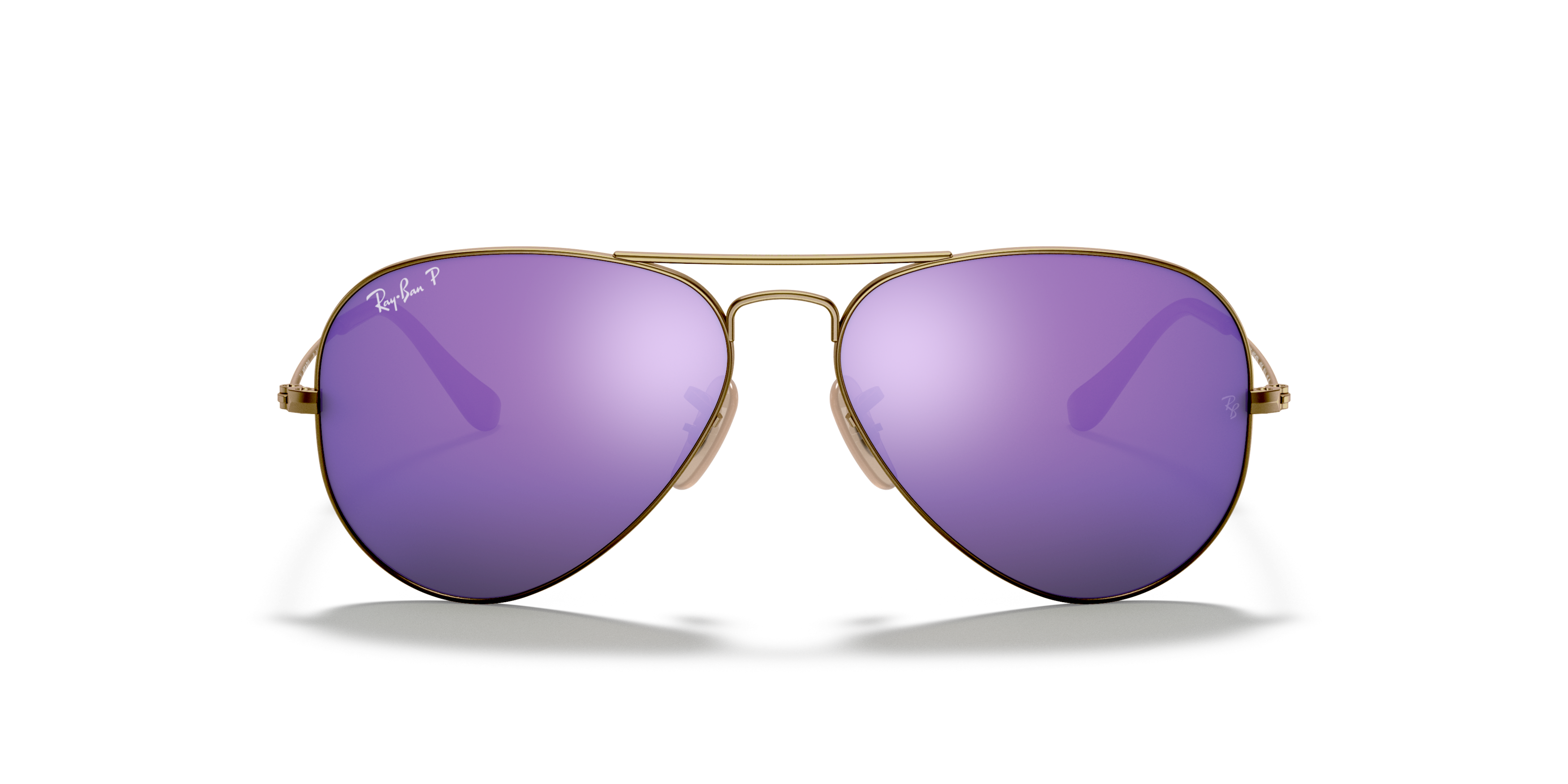 Front Ray-Ban Aviator RB 3025 (167/1R) Sunglasses Violet / Gold