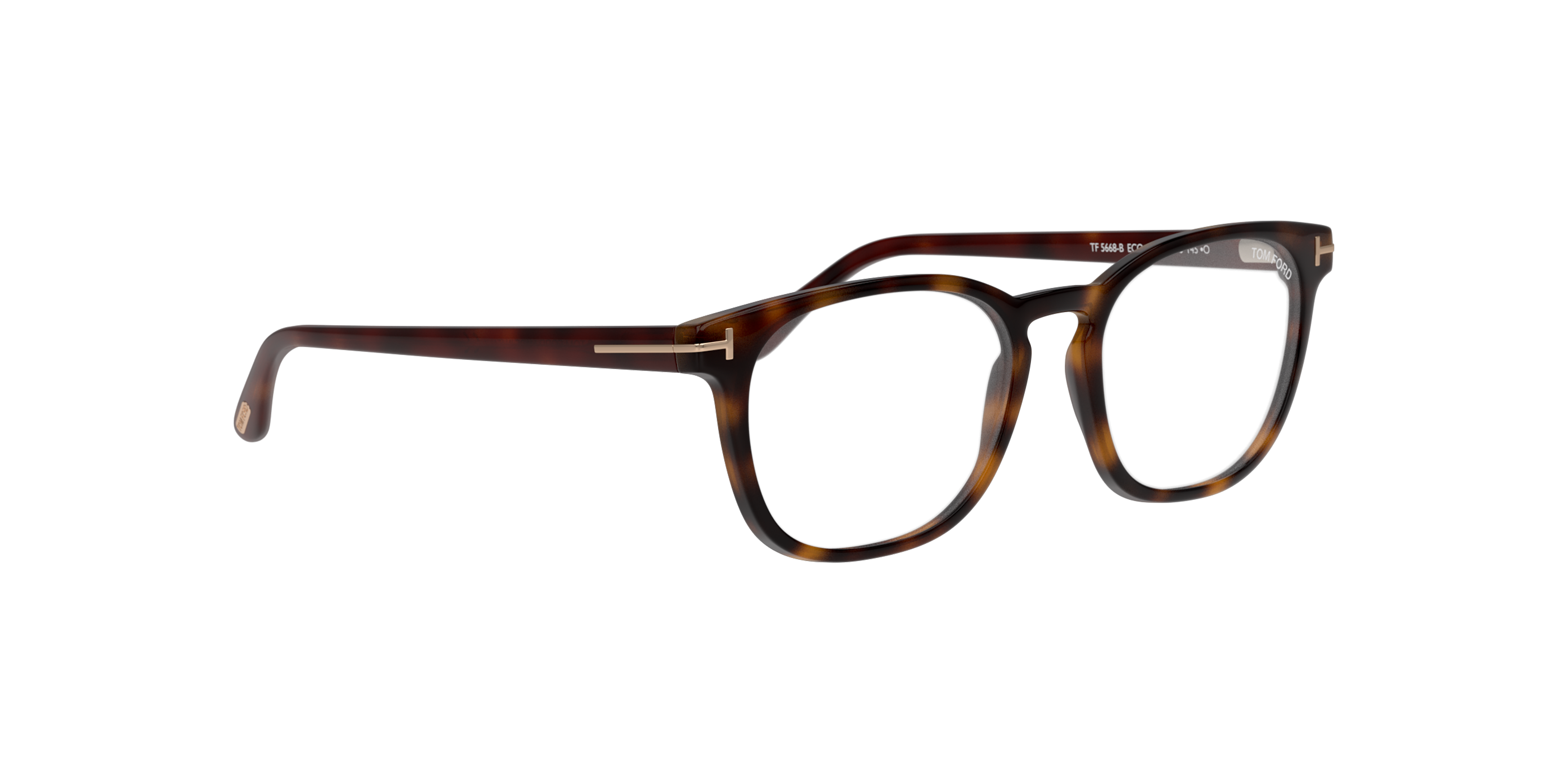 Angle_Right01 Tom Ford FT5868-B (052) Glasses Transparent / Havana