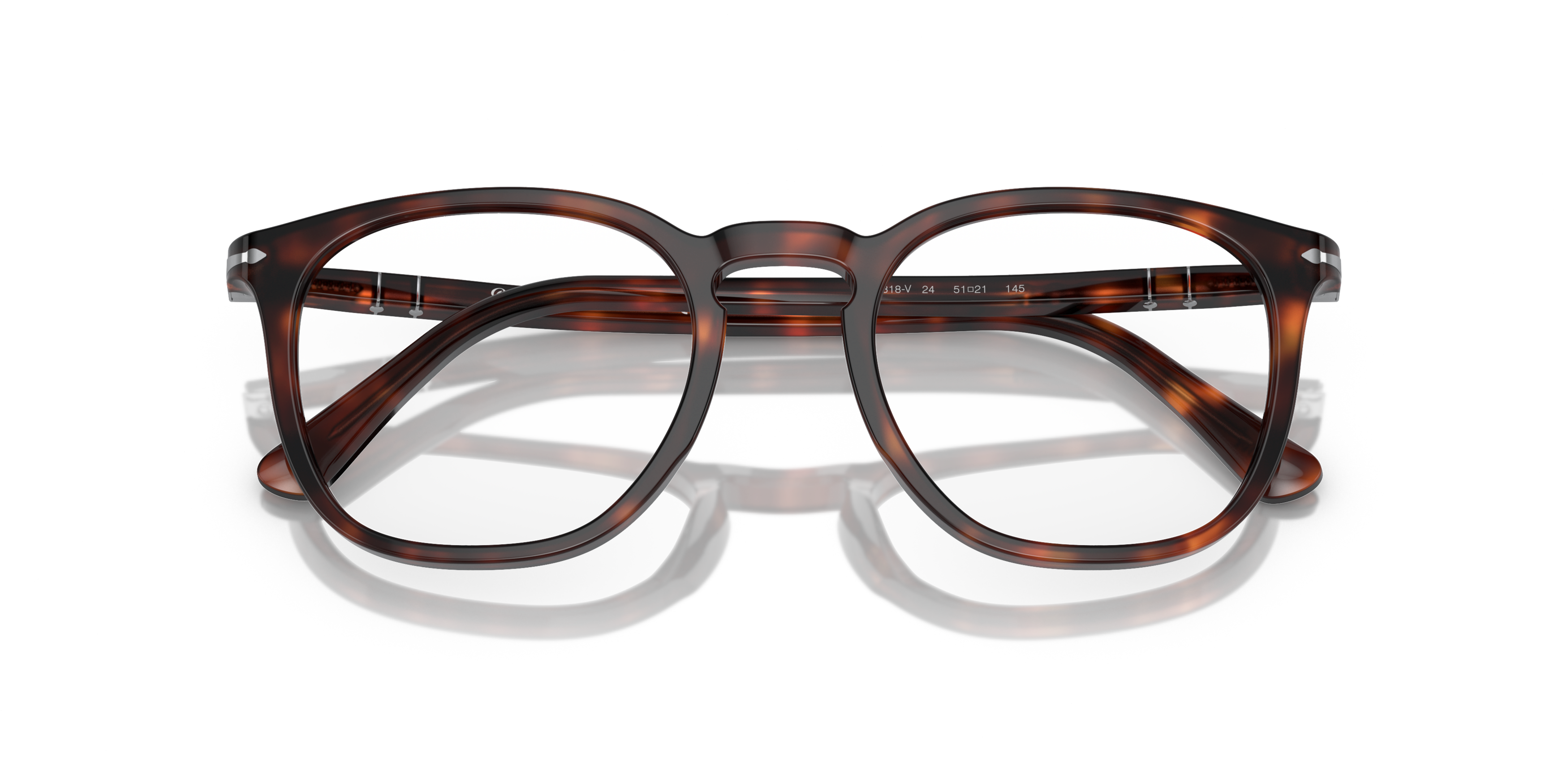Folded Persol PO 3318V Glasses Transparent / Tortoise Shell