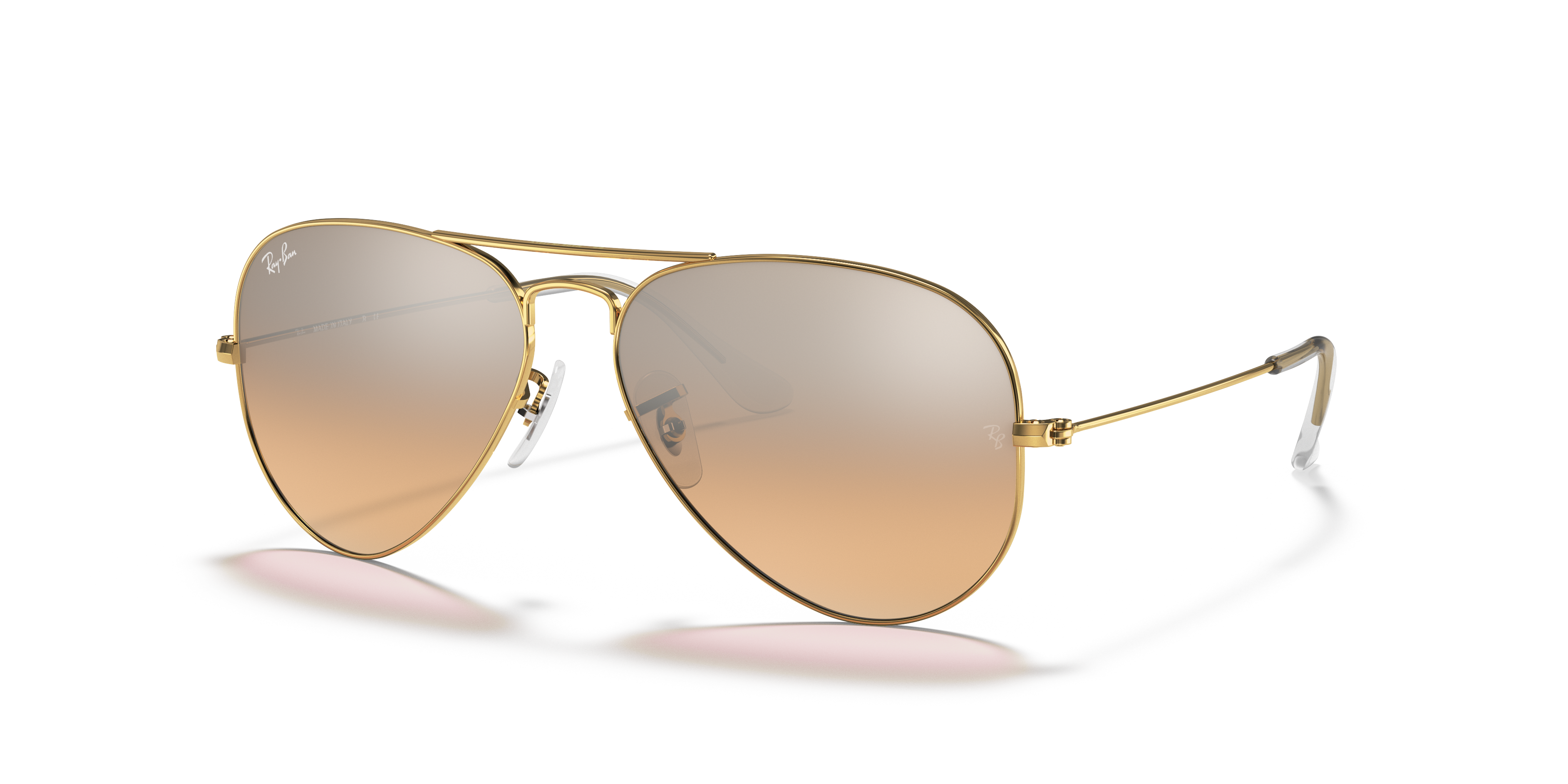 Angle_Left01 Ray-Ban Aviator RB 3025 Sunglasses Pink / Gold