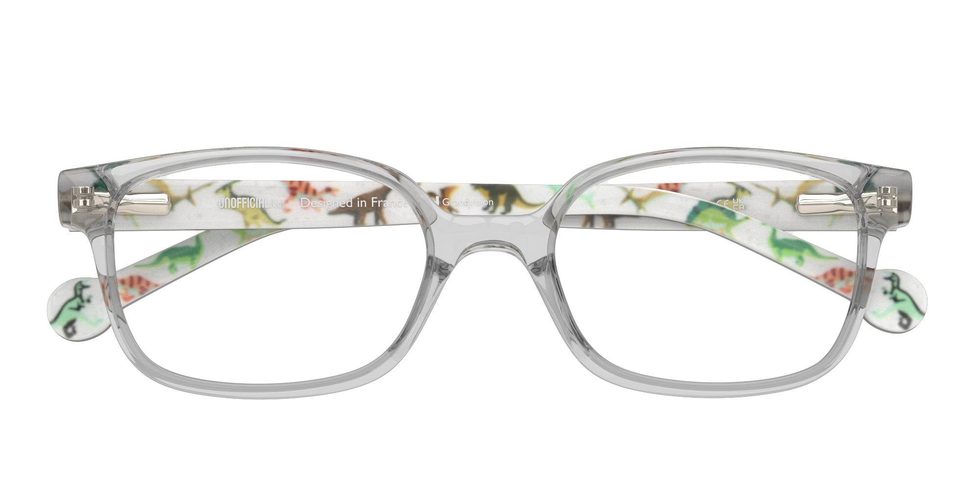 Folded Unofficial UN OK0066 (GE00) Children's Glasses Transparent / Grey