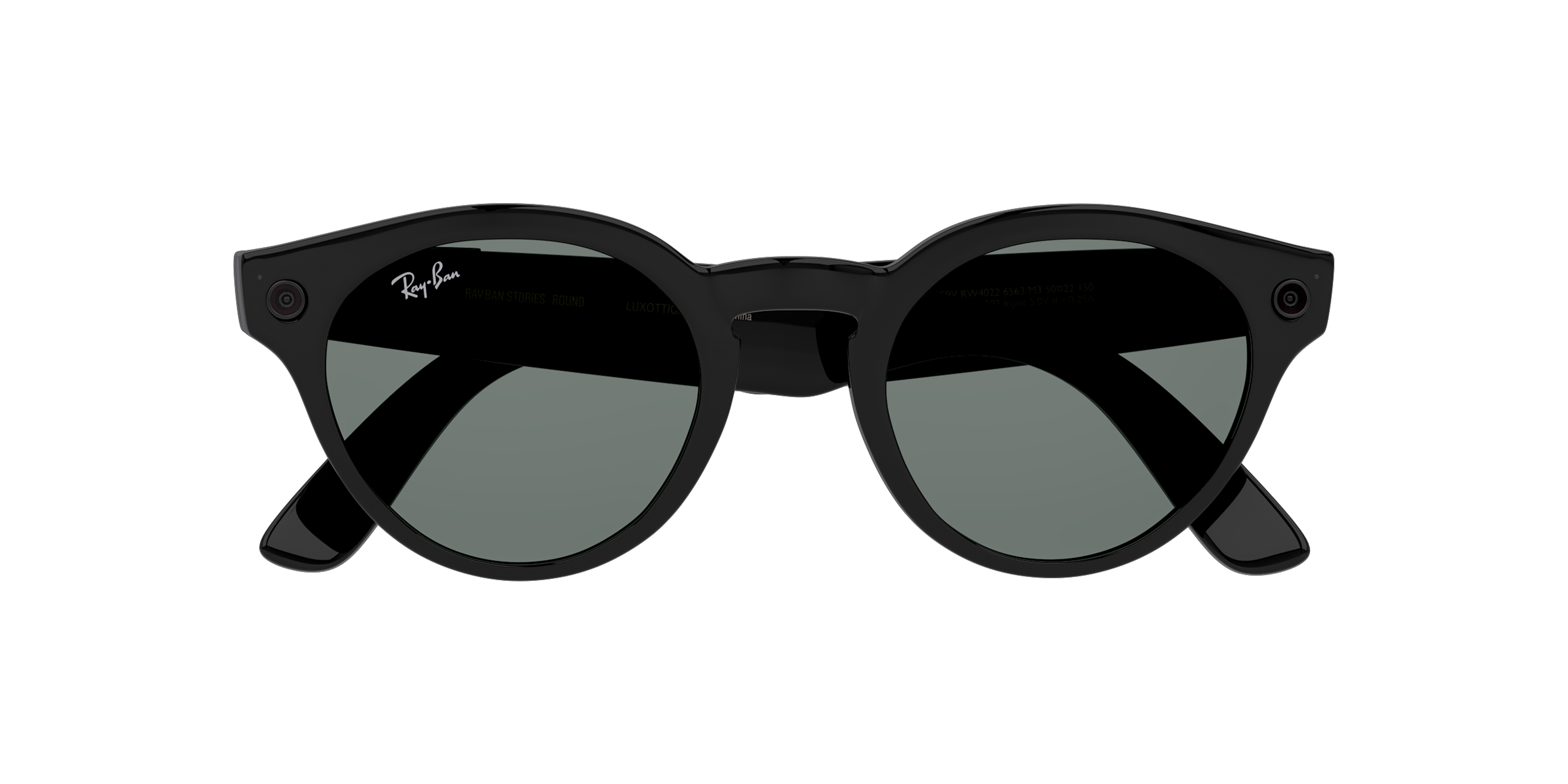 Folded Ray-Ban Stories Round RW 4003 (601/71) Sunglasses Green / Black