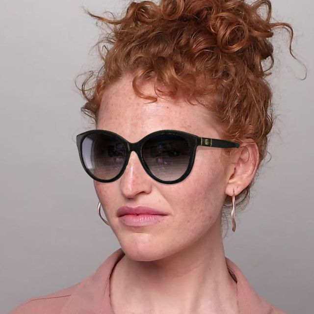 On_Model_Female02 Gucci GG 0631S (001) Sunglasses Grey / Black