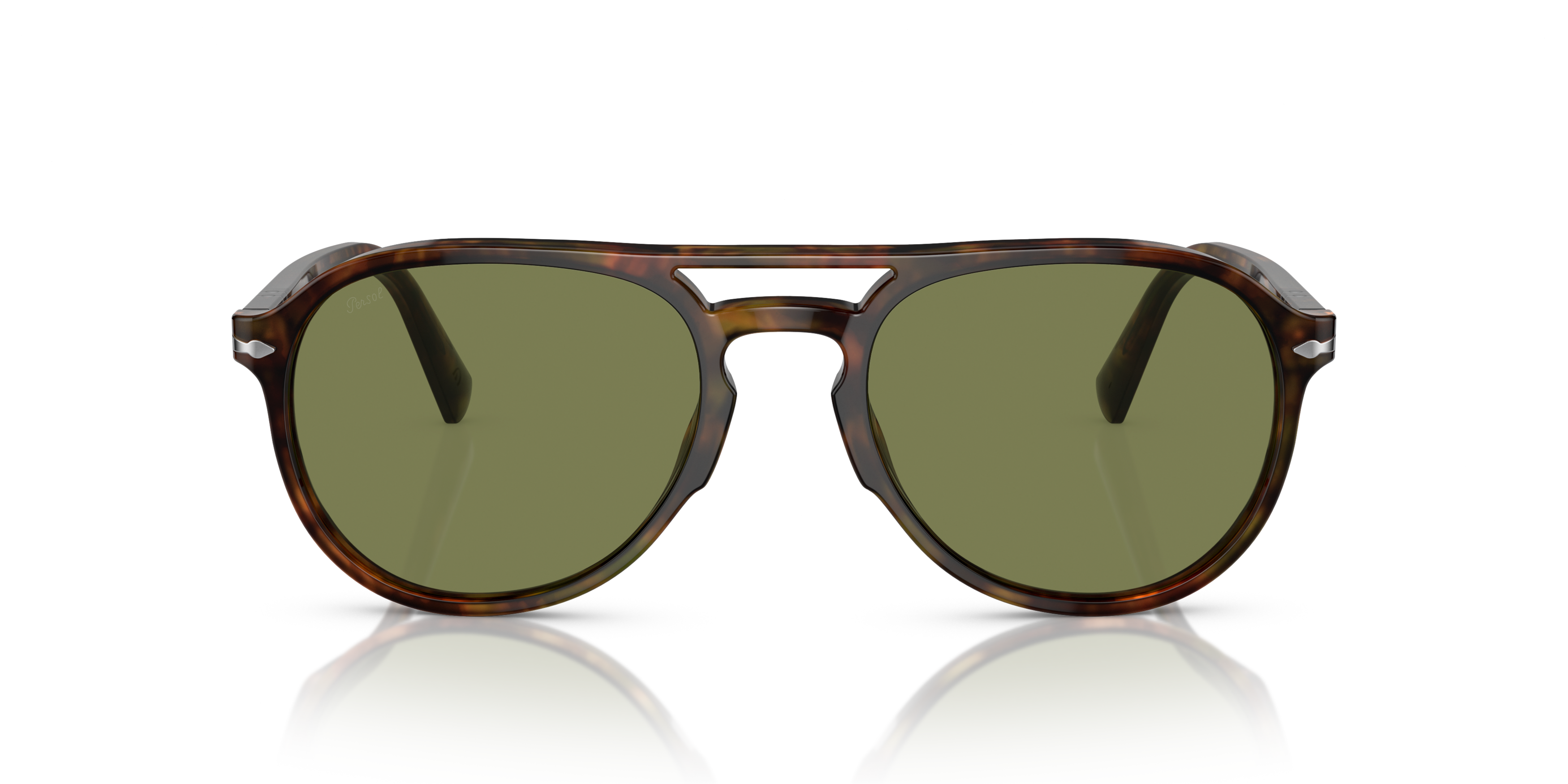 Front Persol PO 3235S (108/4E) Sunglasses Green / Havana