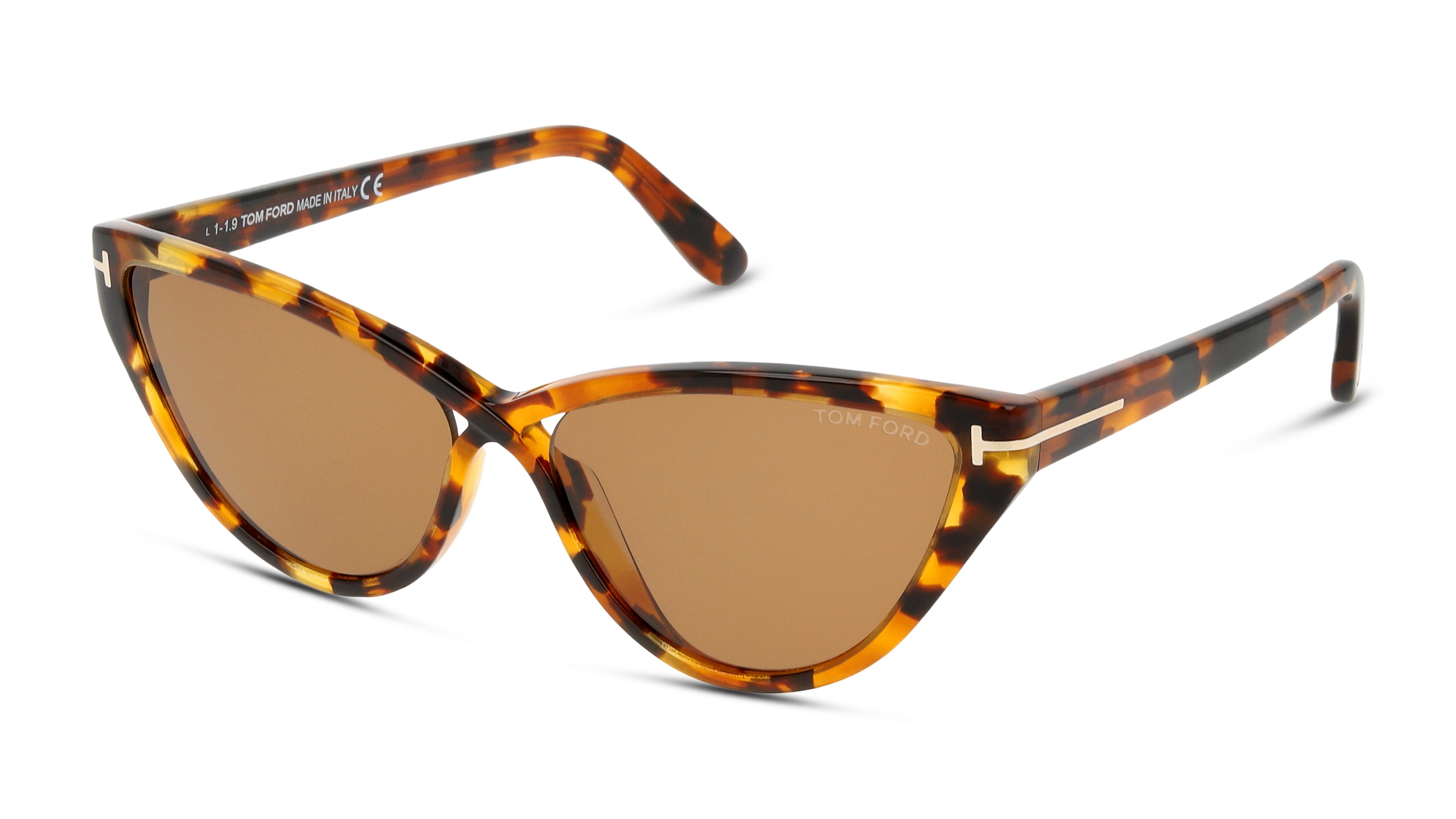 Angle_Left01 Tom Ford FT 740 (55E) Sunglasses Brown / Havana